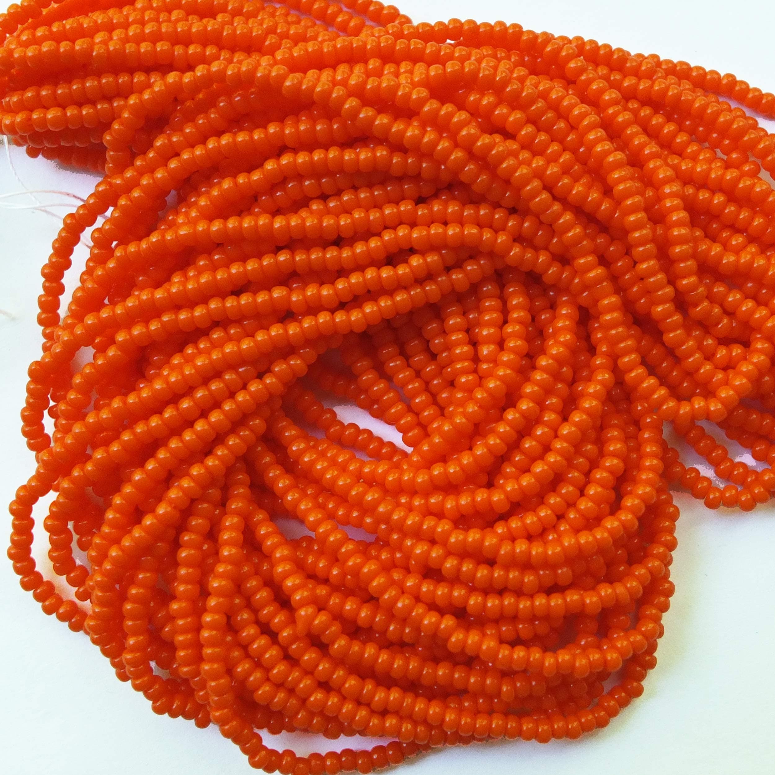 Seed Beads 10/0 Czech Opaque Orange (one Hank Pack) Glass Preciosa