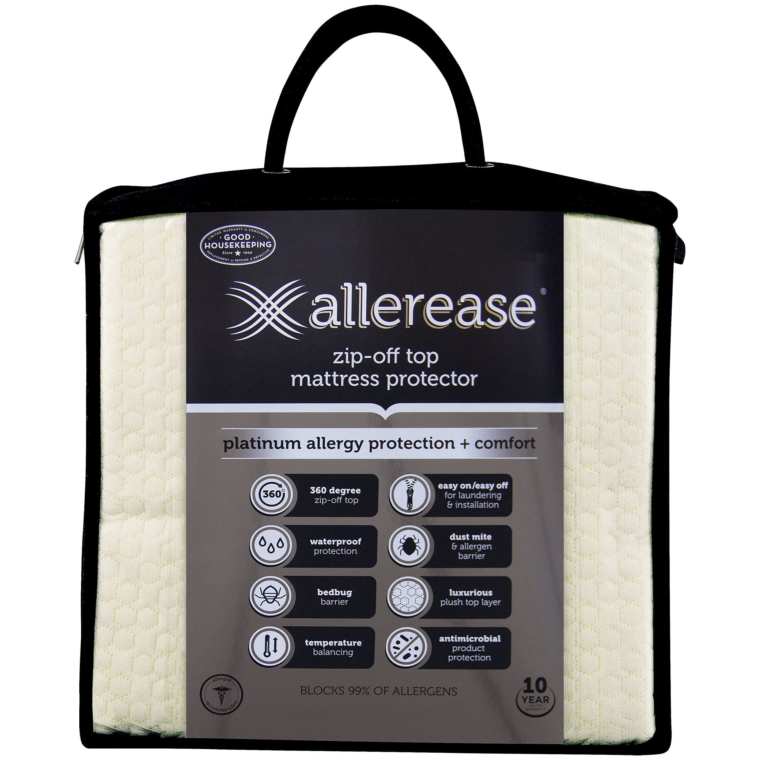 Aller-EaseMattress Cover, Polyester, White, King