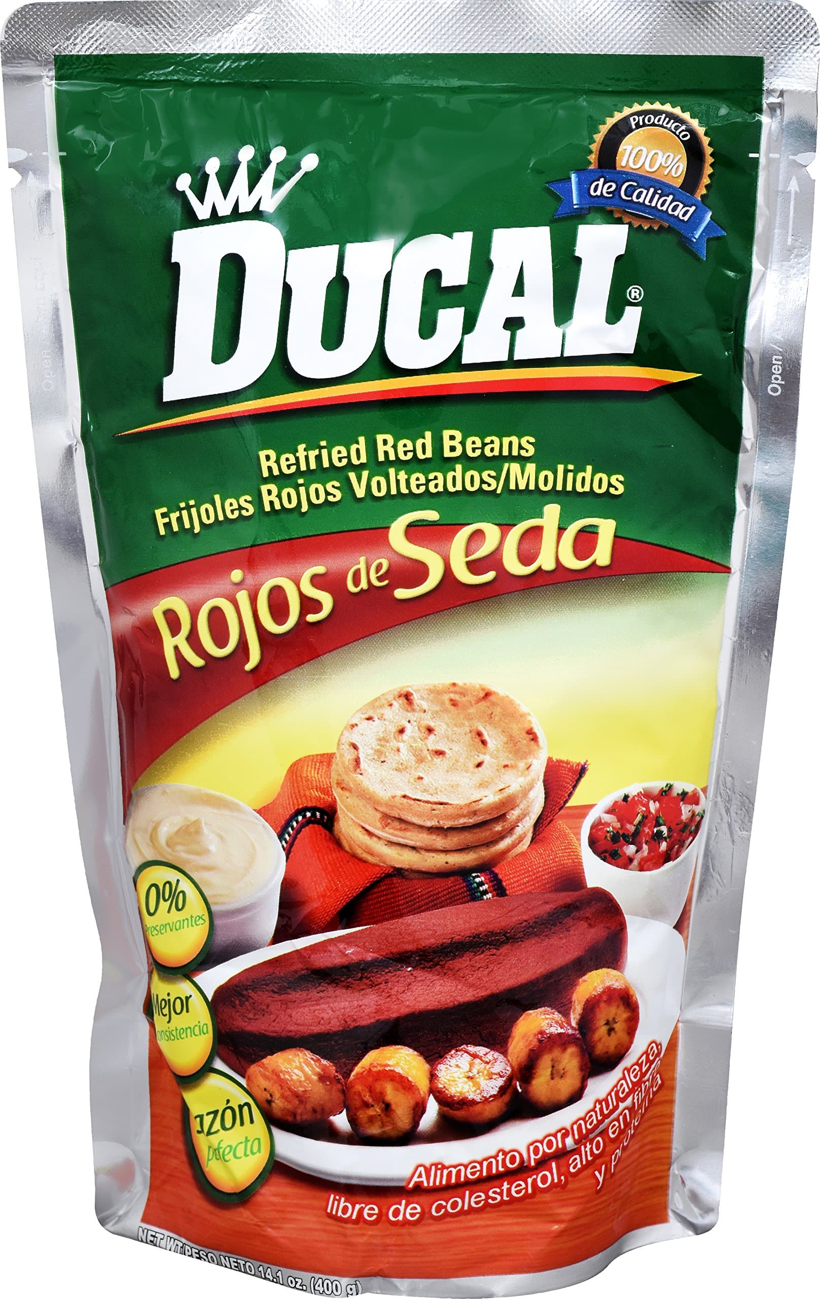 Ducal Refried Red Beans Pouch, 14.1 Ounce (Pack of 18)