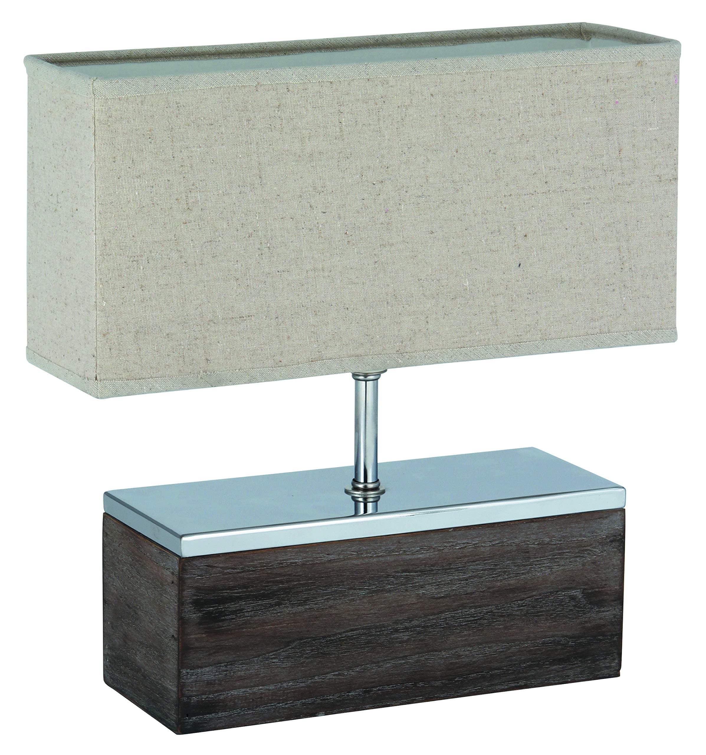 Pacific Lifestyle Table Lamp, Cream/Brown/Silver