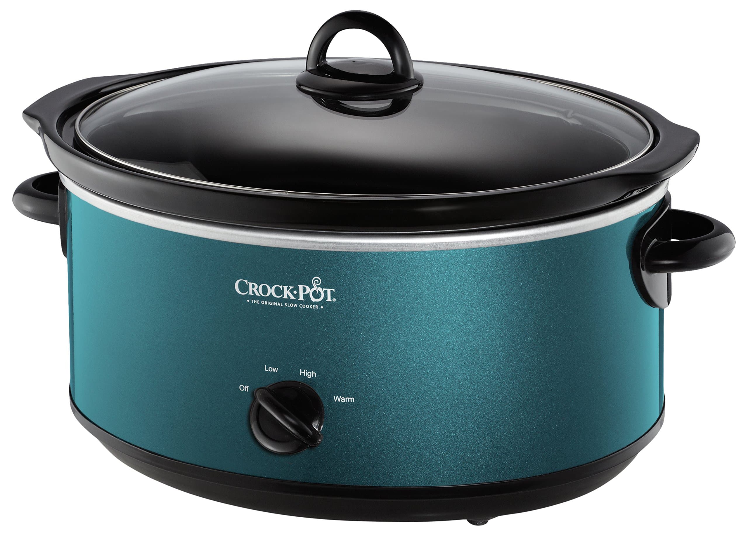 Crock-Pot 7-Quart Manual Slow Cooker, Family Size Serves 8+ People or Fits 6-lb Roast, Removable Stoneware with Warming Setting, Dishwasher Safe for Easy Cleanup, Turquoise
