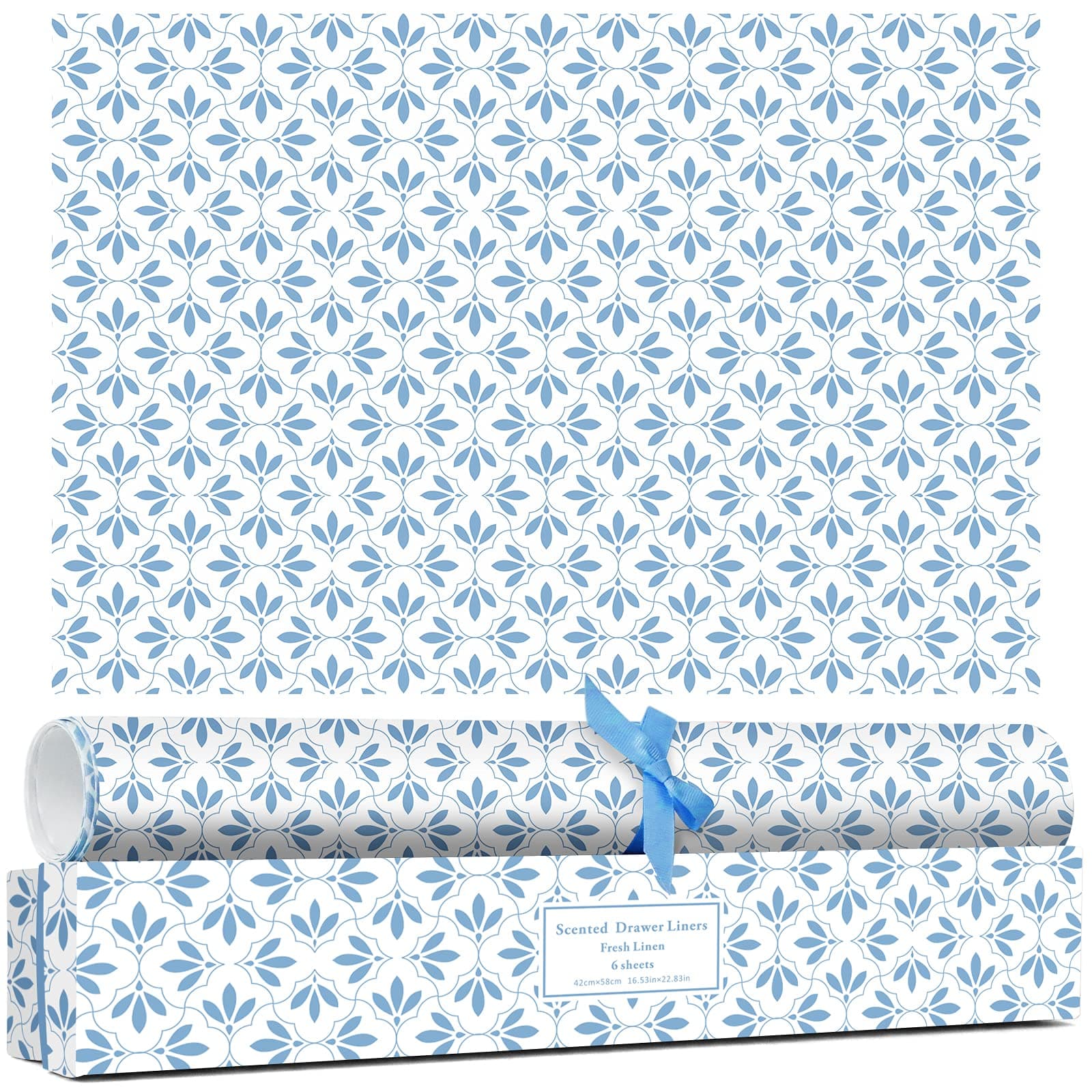 LA BELLEFÉE BELLEFÉE Scented Drawer Liners, 6-Sheets Scent Paper Liner (Fresh Linen)