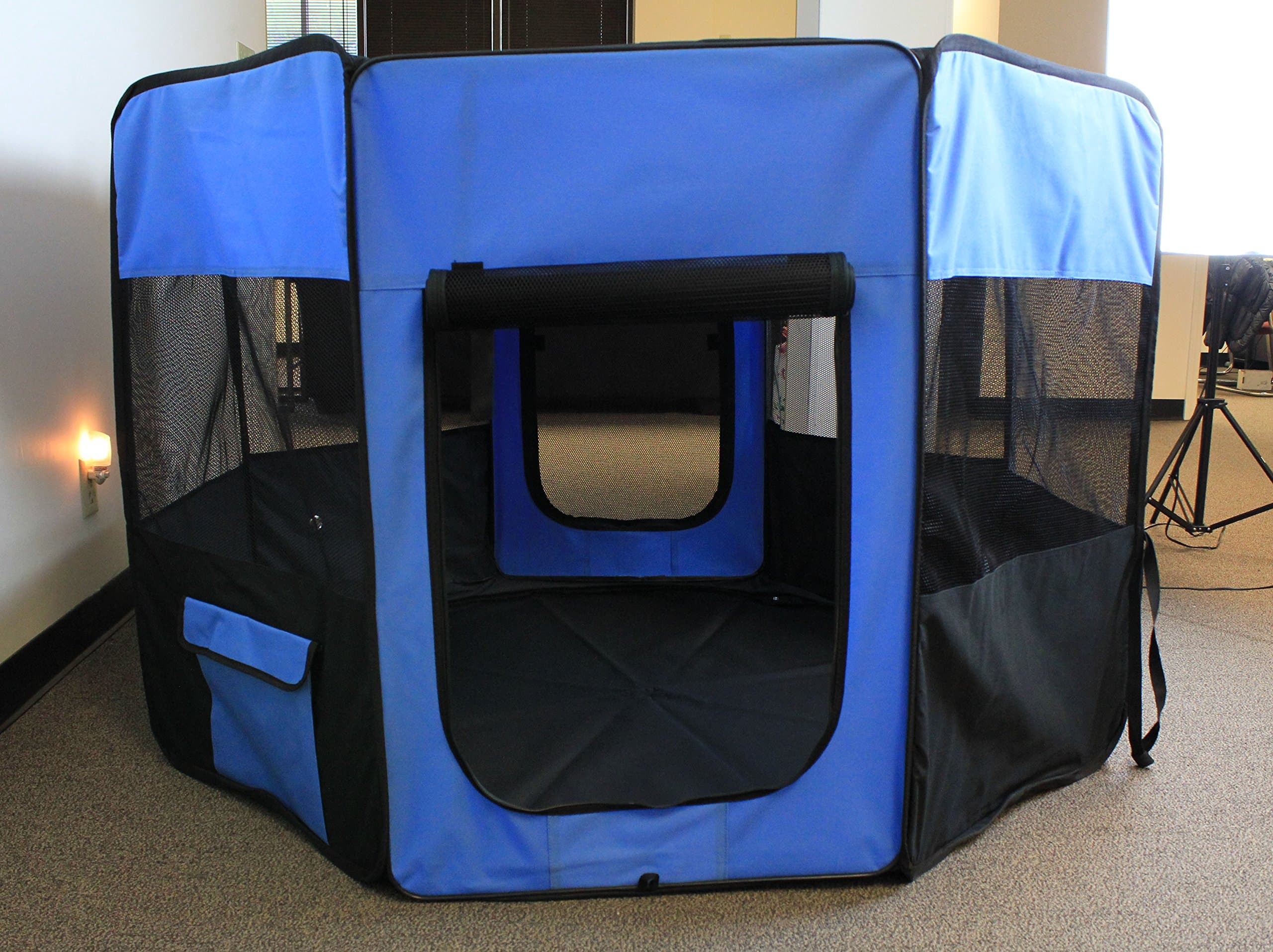 62" Foldable Playpen Exercise 6 Panel Tent for Dog and Cat (Blue, XL) Domestic Shipping in USA only
