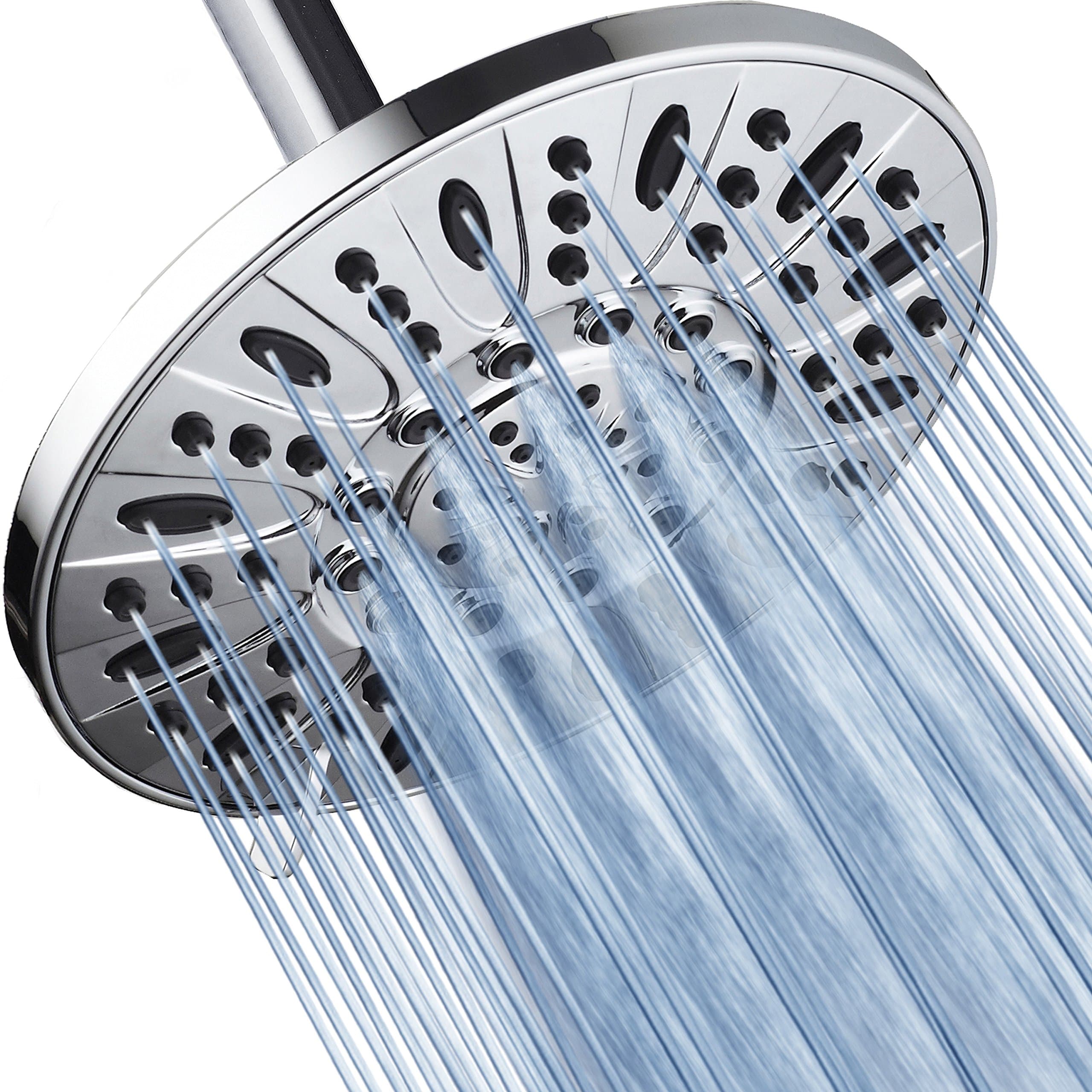 AquaDance Chrome High Pressure 6-Setting, 7" Rainfall Shower Head – Tested to Meet US Quality Standards, Angle-Adjustable, with Tool-Free Installation Finish – 1.8 GPM