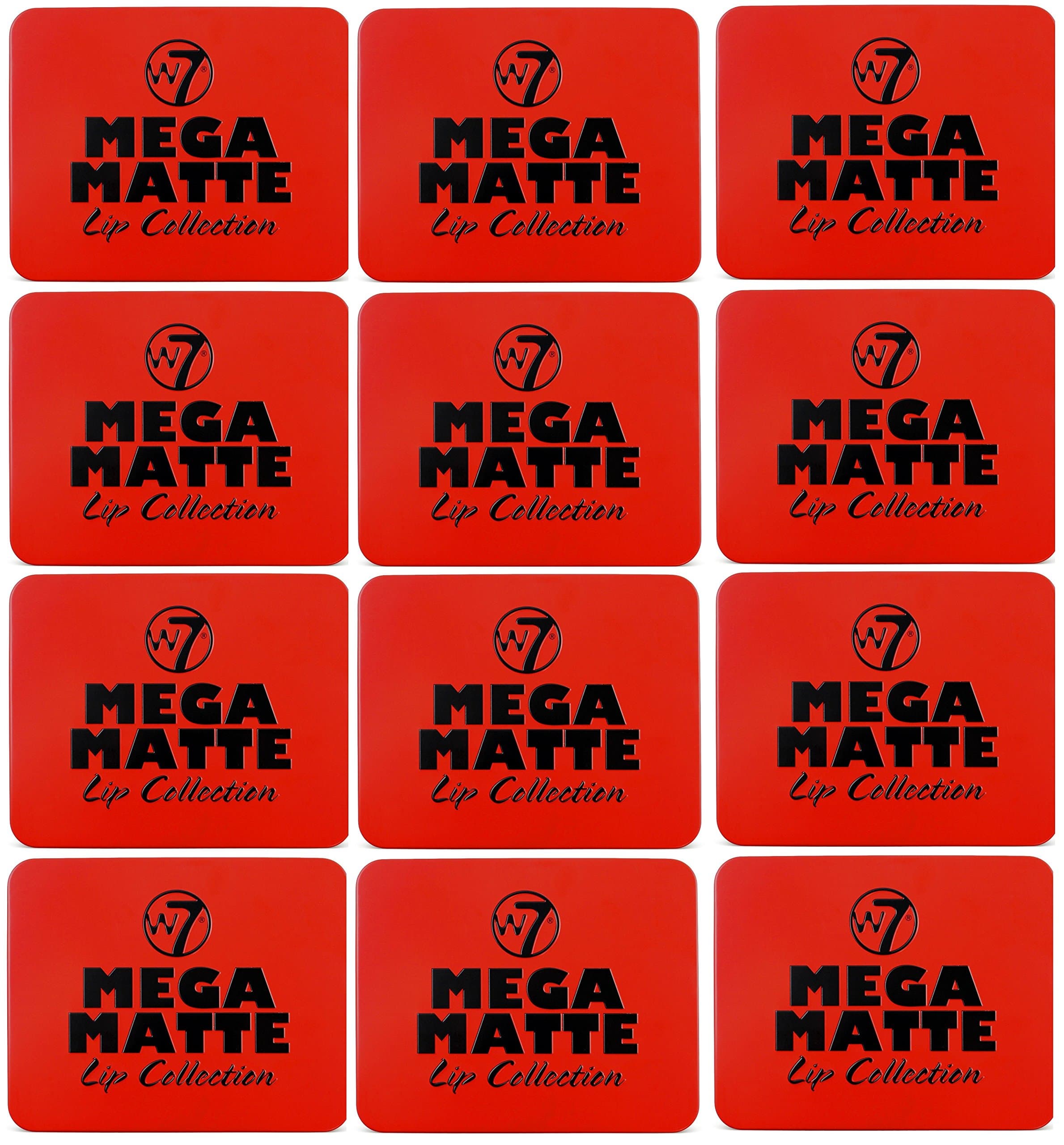 W7 Mega Matte Lip Collection Tin 7 ml, 4-Piece - Pack of 12