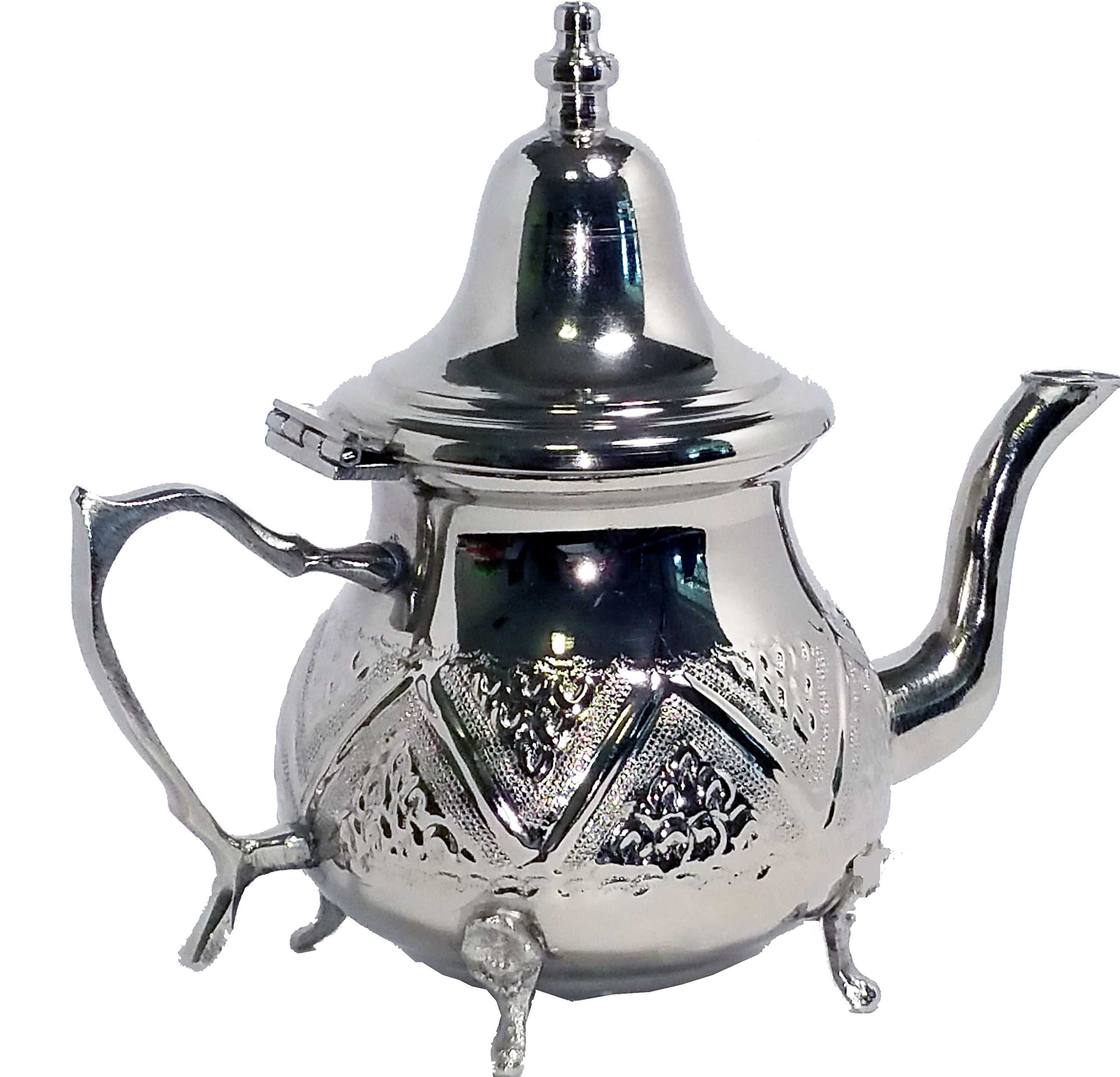 Small Moroccan Mint Tea Kettle Pot Infuser Strainer Serving Handmade Fez Teapot