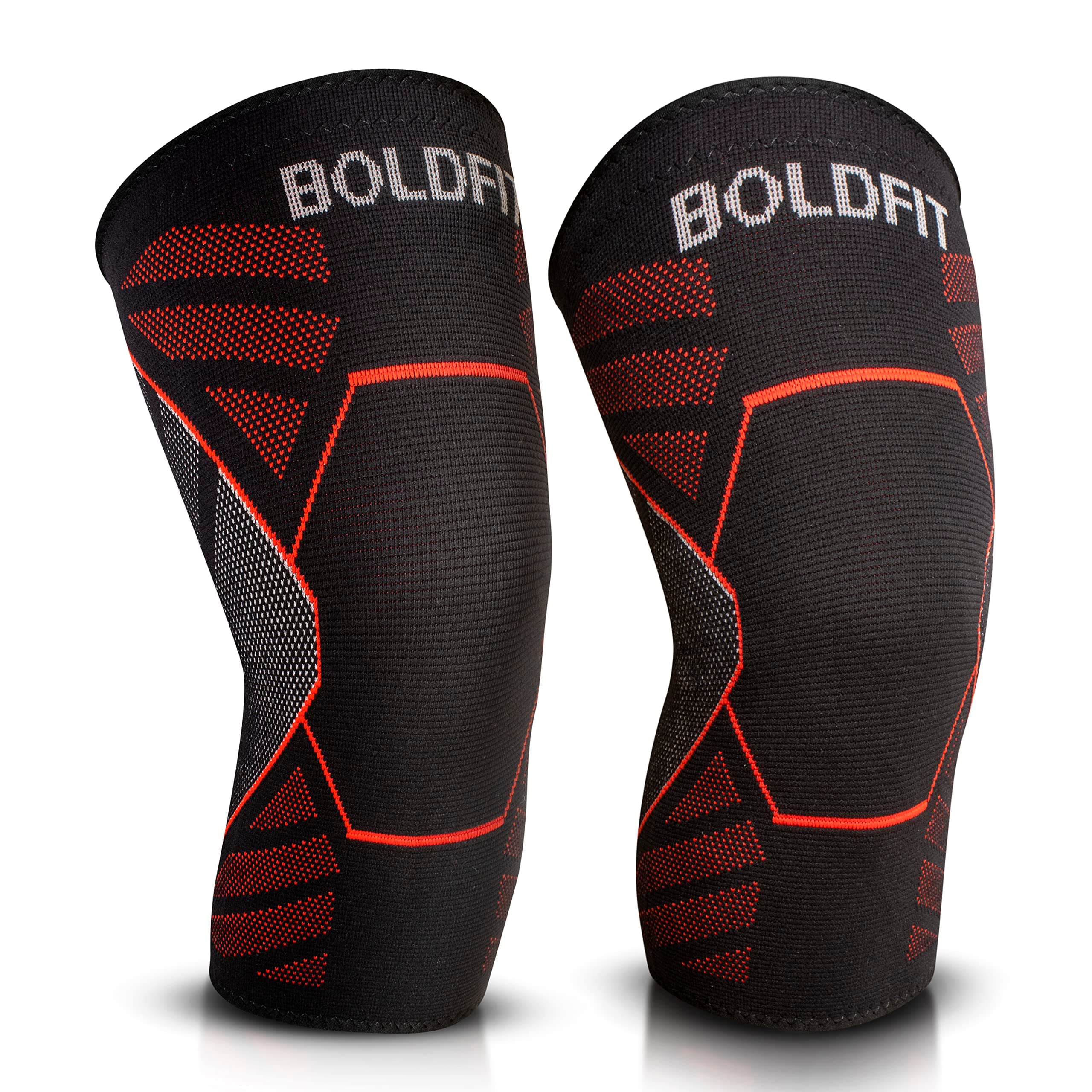Boldfit Knee Sleeve Regular Red Black Medium