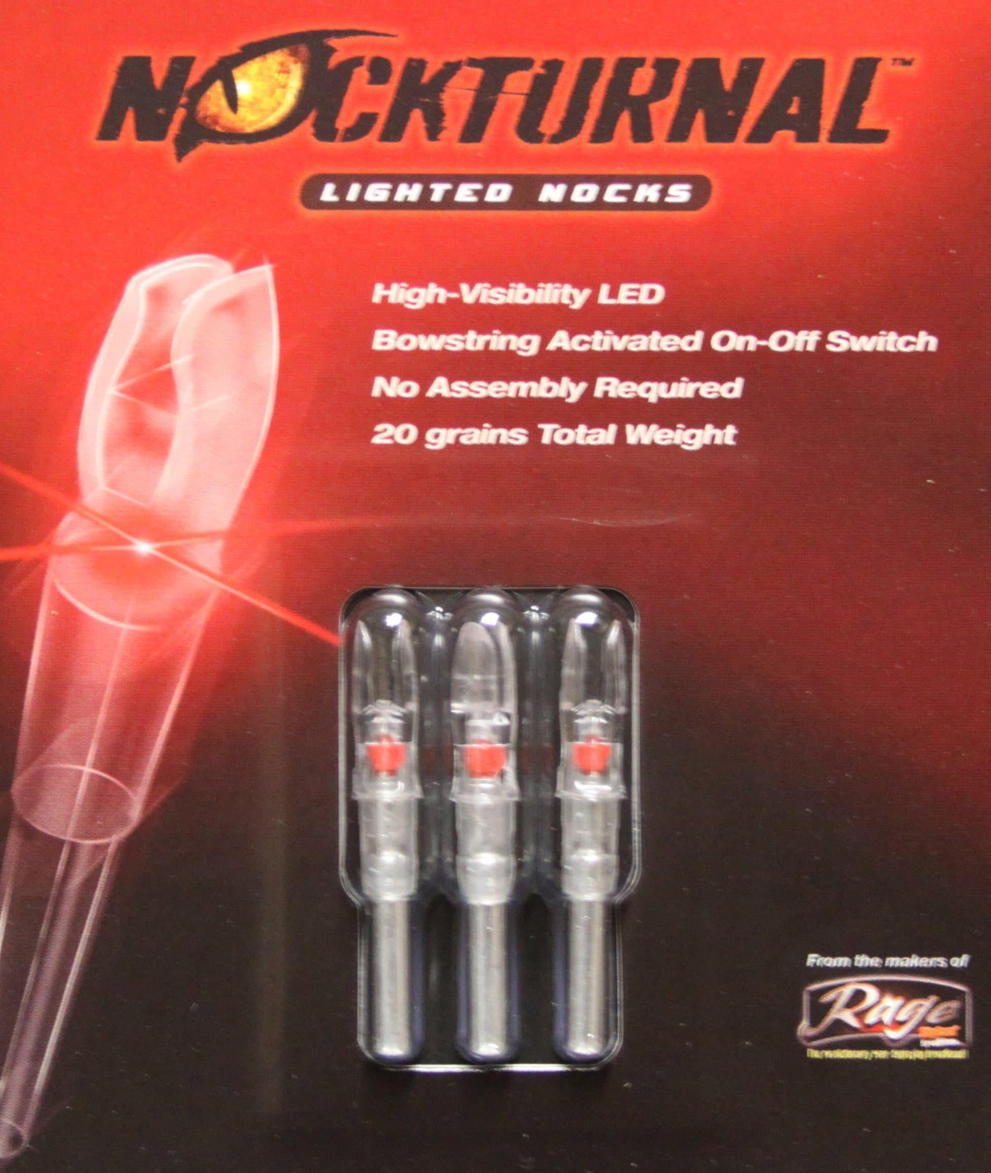 Rage NockTurnal GT Lighted Nocks Red 3 pack