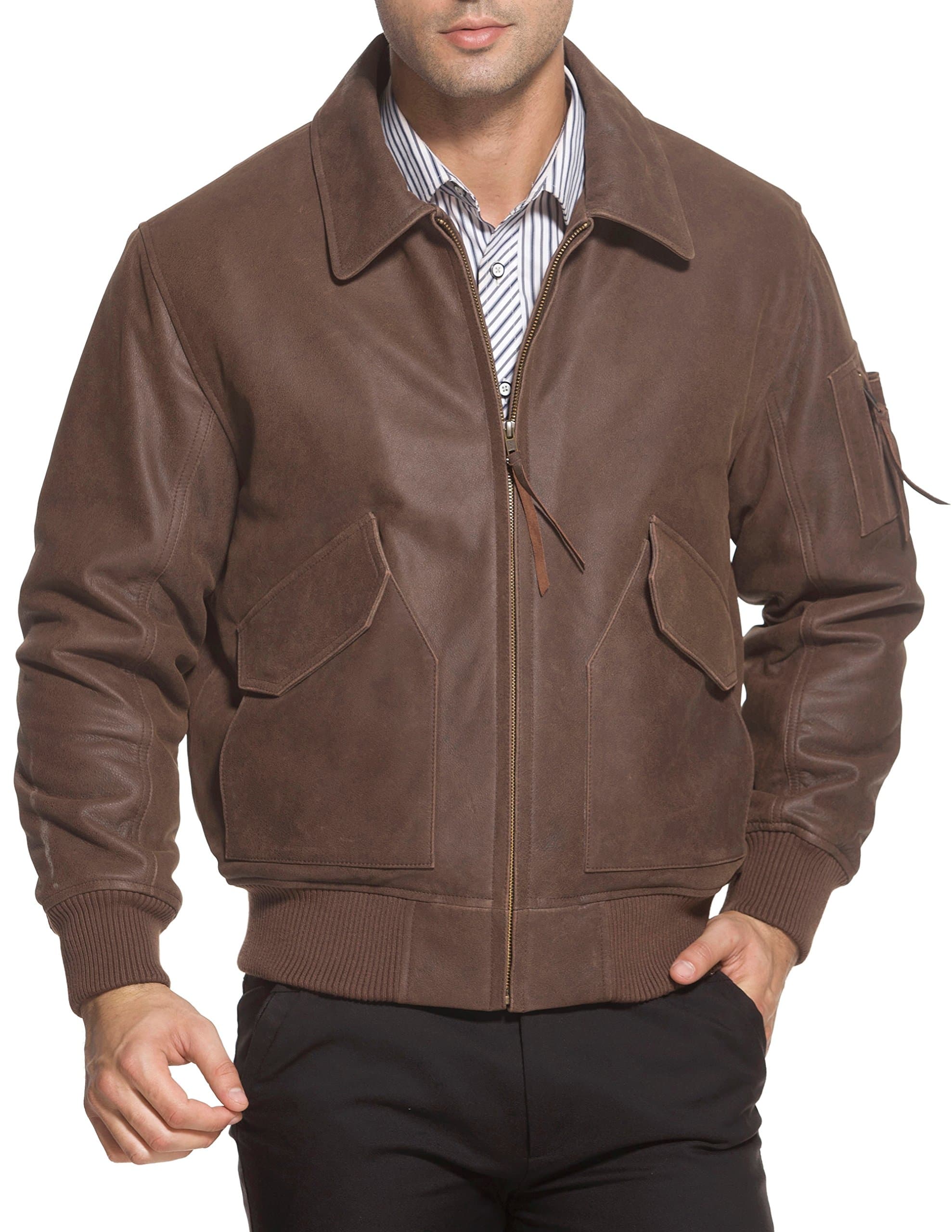 Mens CWU 45/P Bomber Leather Flight Jacket