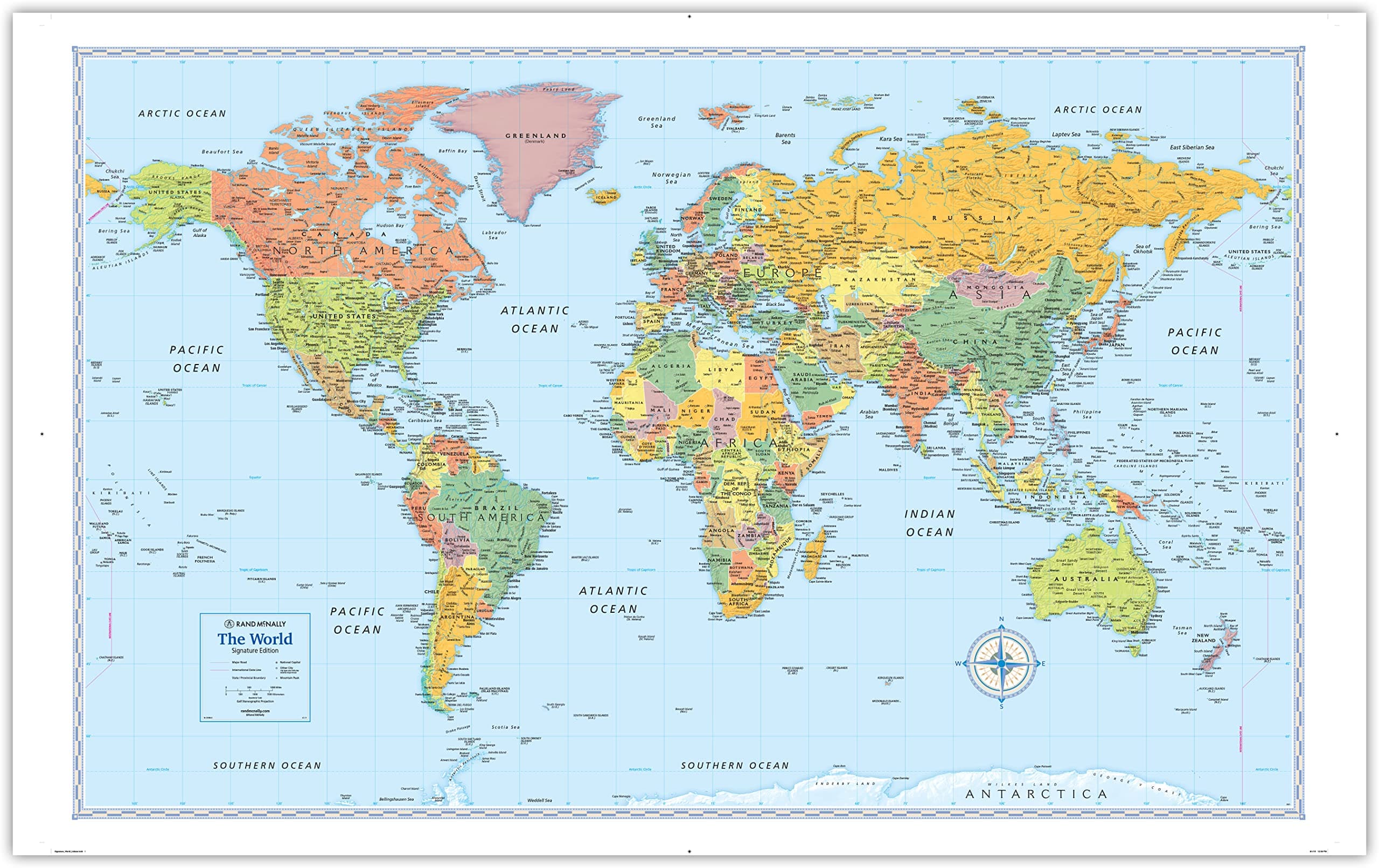 World Ready-to-Frame Wall Map: Signature Edition
