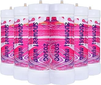 SNOWEET Cream Charger Tanks Original Flavor Steel Whipped Cream Dispensers 3.3L 2050Gram Whipped Cream Canisters with nozzles (Unflavour-6 Cylinders), Unflavor 2500G, 240617YW3.3L-6