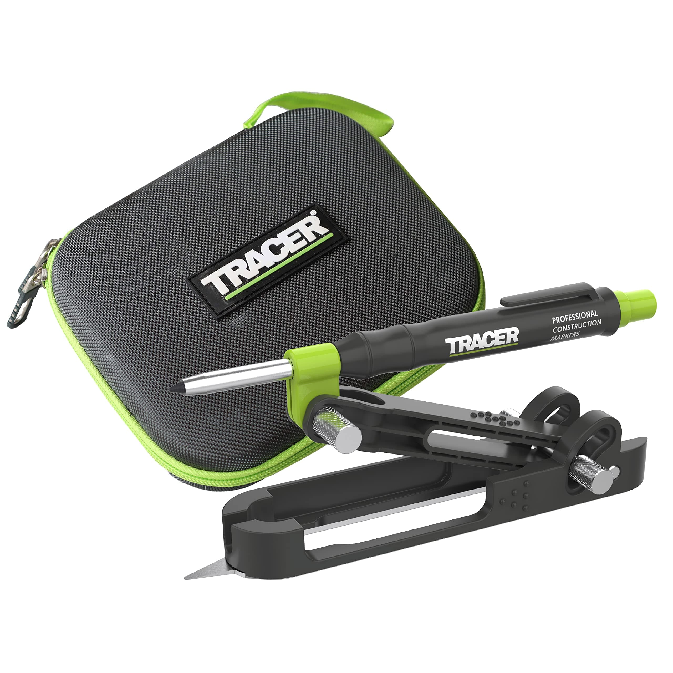 ProScribe Tool with Deep Hole Pencil, Lead Holster and Carry Case (DIY, Woodworking, and Carpentry Multi-Function Scribe Tool)