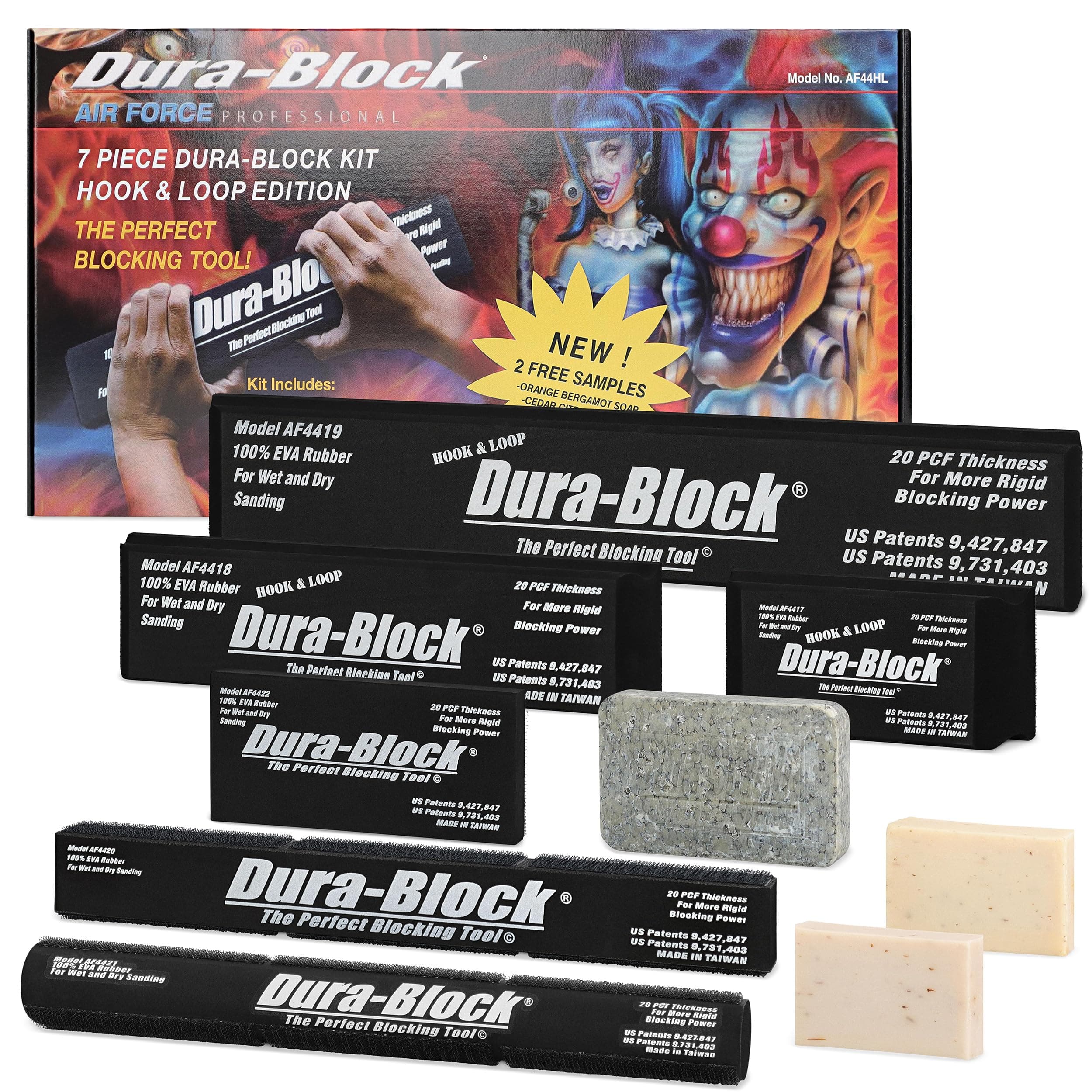 Dura-BlockAF44HL Hook & Loop Black 7-Piece Sanding Block Set