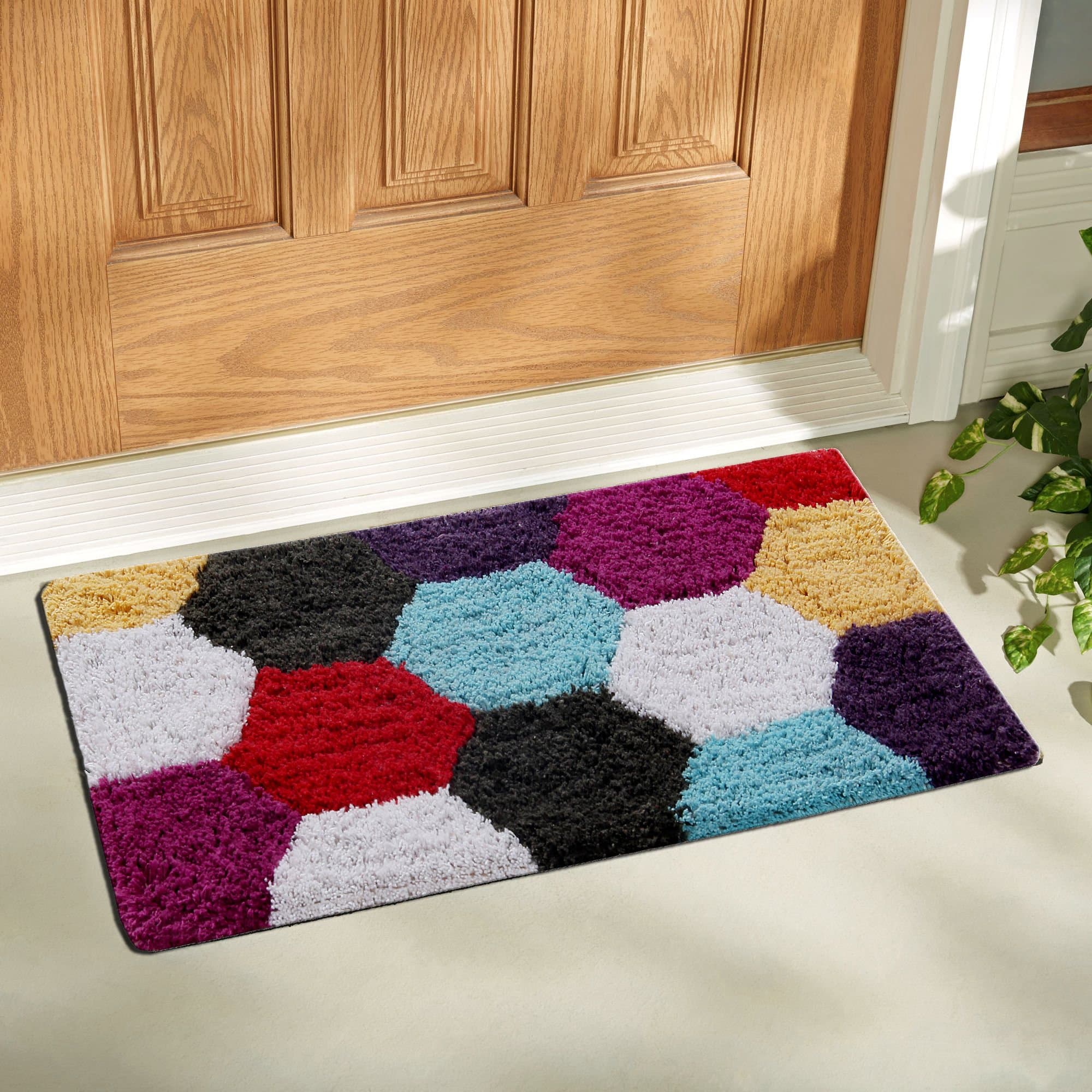 AAZEEM Cotton Door Mat (Multicolor, Standard)