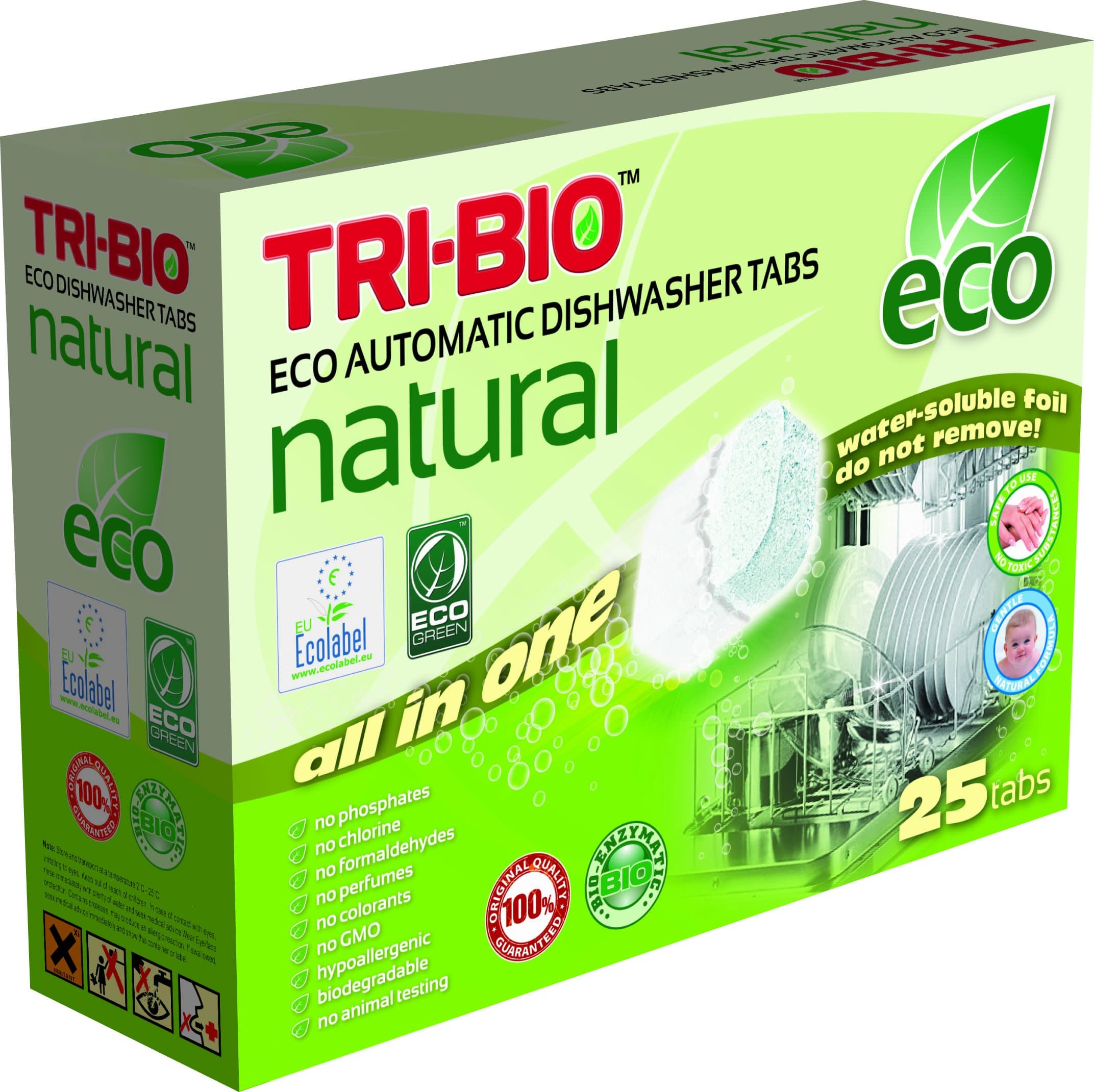 TRI-BIOECO NATURAL DISHWASHING TABLETS (25 tabs)