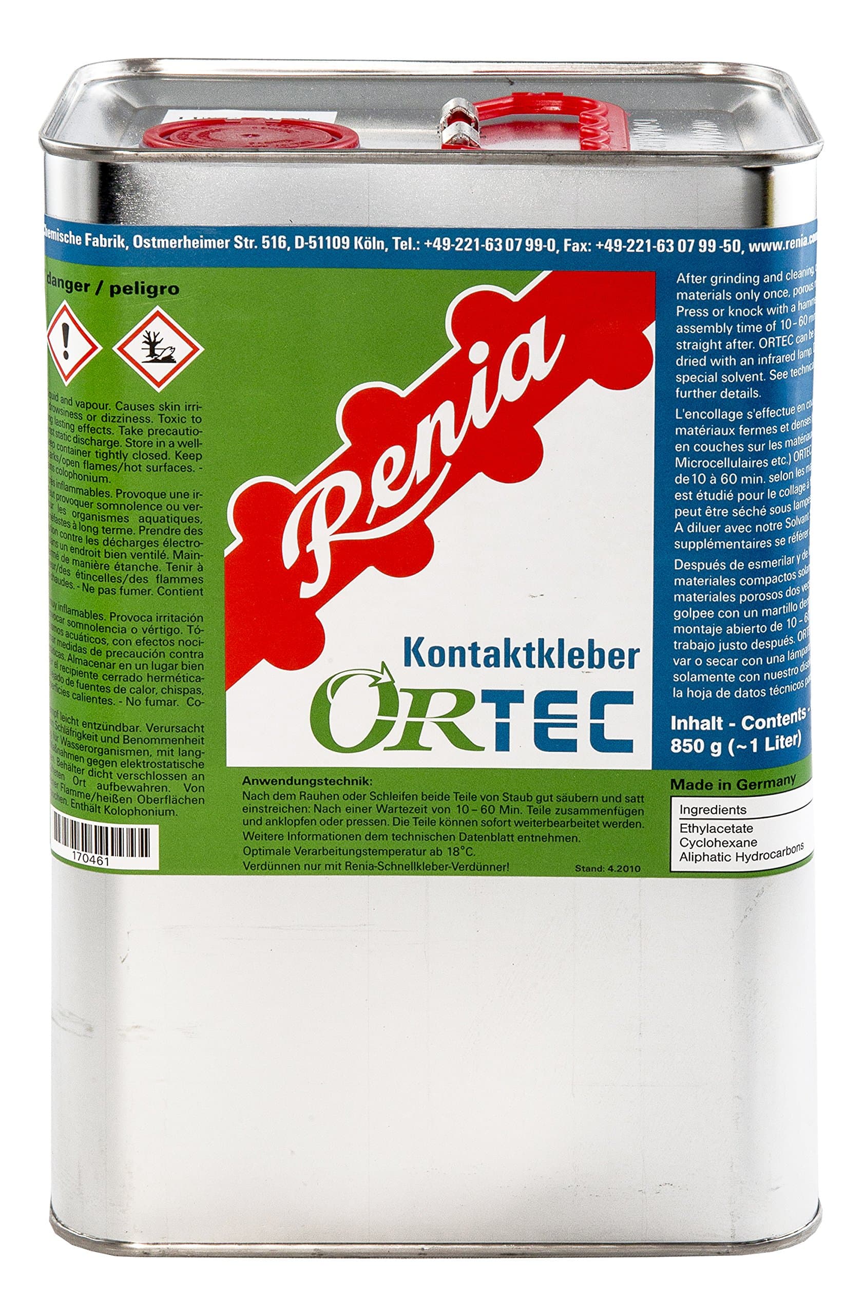 Renia Ortec (1 Gallon) - Multi Purpose Cement for O&P - Contact Adhesive