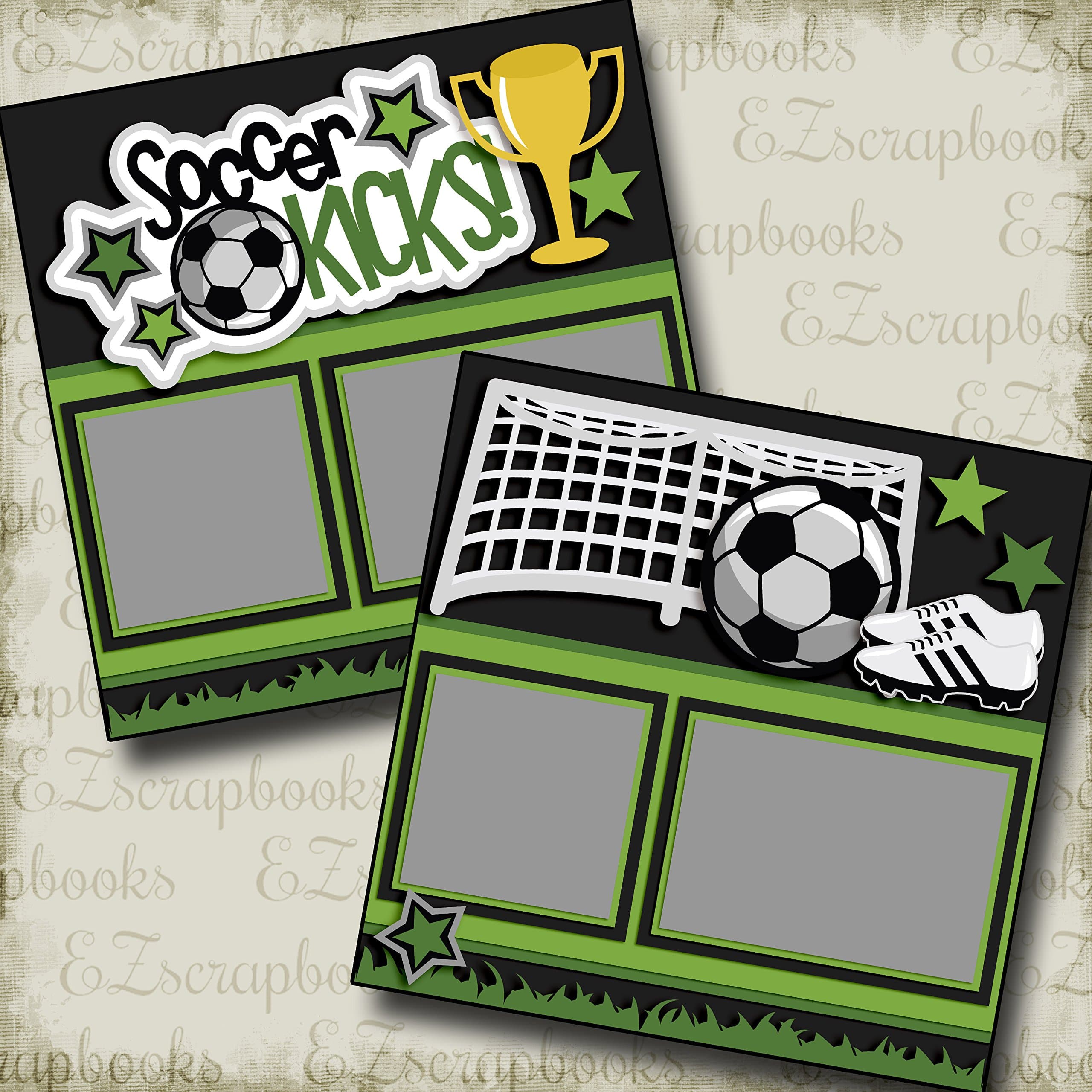 SOCCER KICKS - Premade Scrapbook Pages - EZ Layout 2576