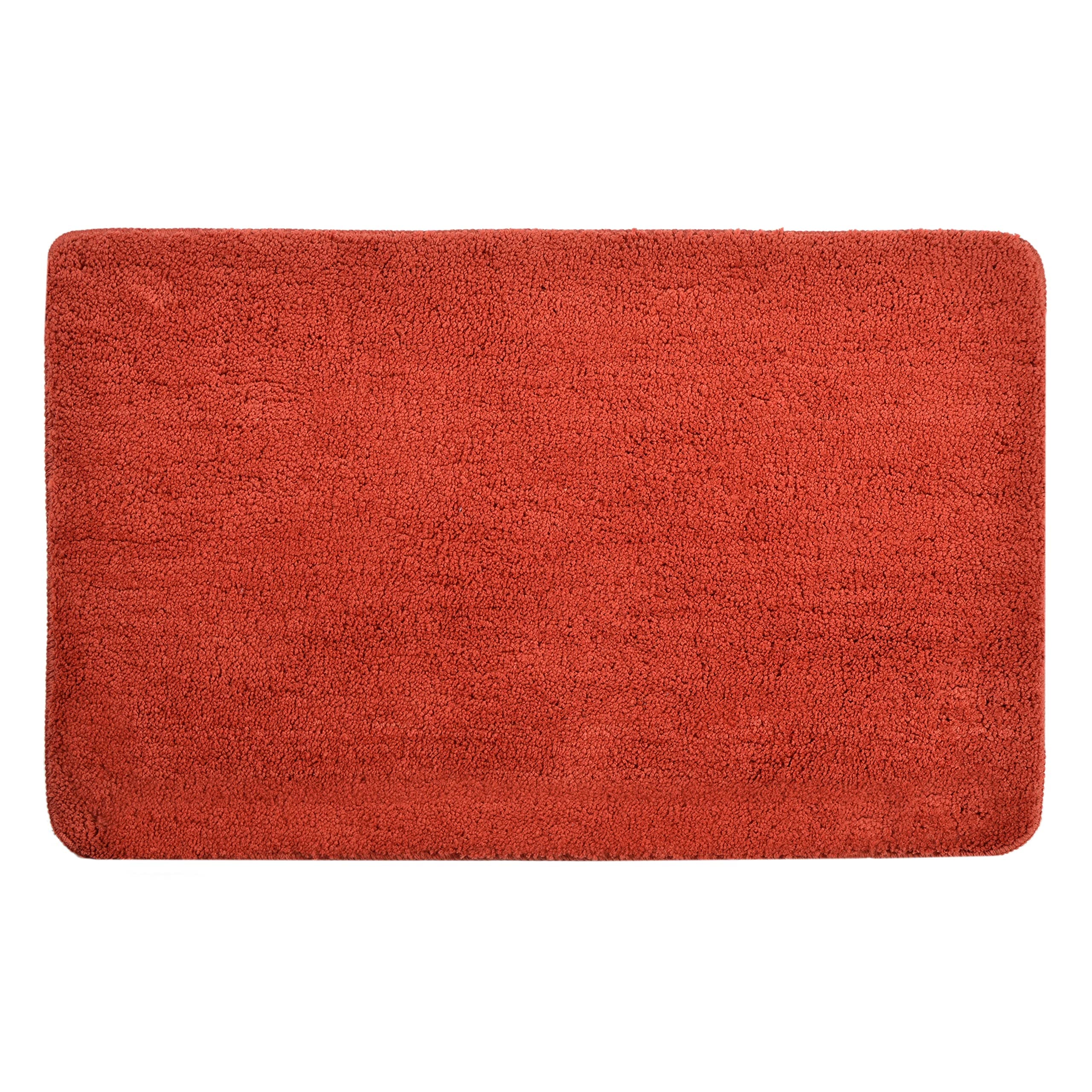 Allure Luxury Deep Pile Microfibre Bath Mat, Non-Slip, 50 x 80cm, Quick Dry & Easy Care (Terracotta)