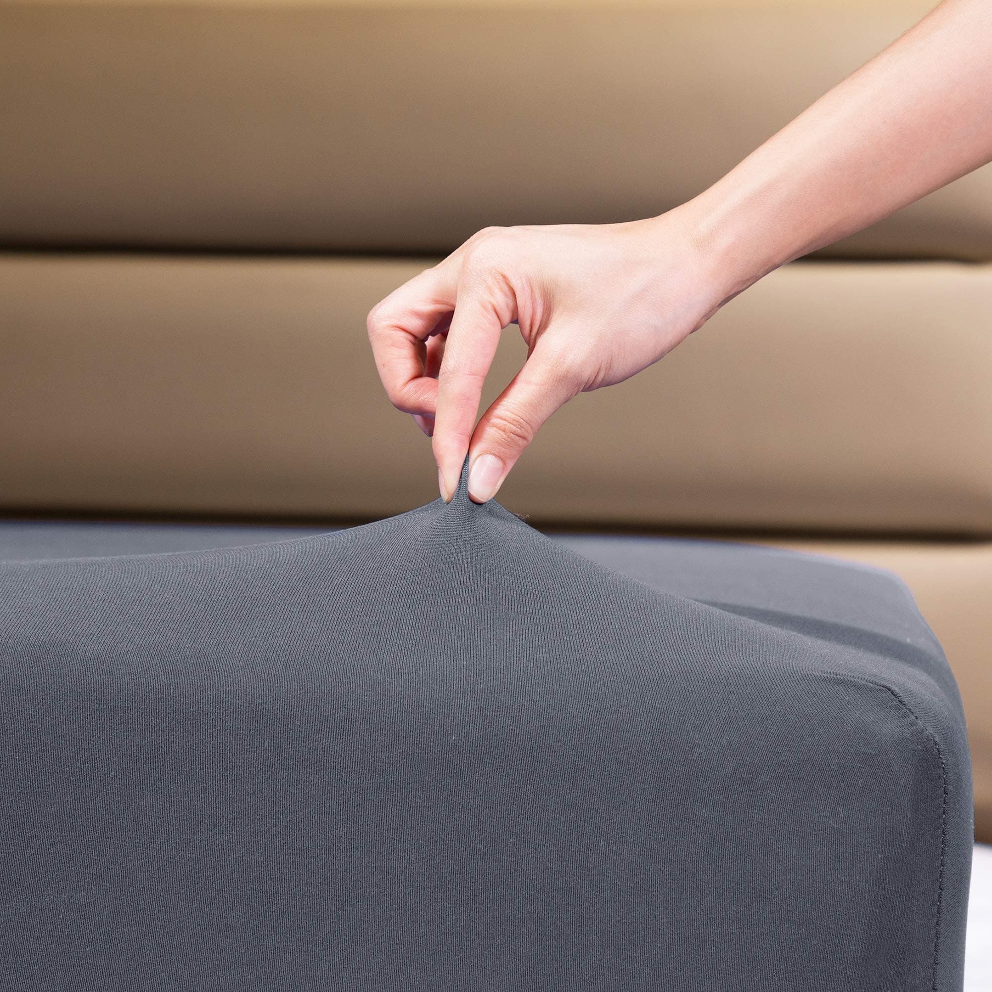 Fitted Sheet- COSMOPLUS King Fitted Sheet Only(No Flat Sheet or Pillow Shams),4 Way Stretch Micro-Knit,Snug Fit,Wrinkle Free,for Standard Mattress and Air Bed Mattress from 8” Up to 14”,Gray