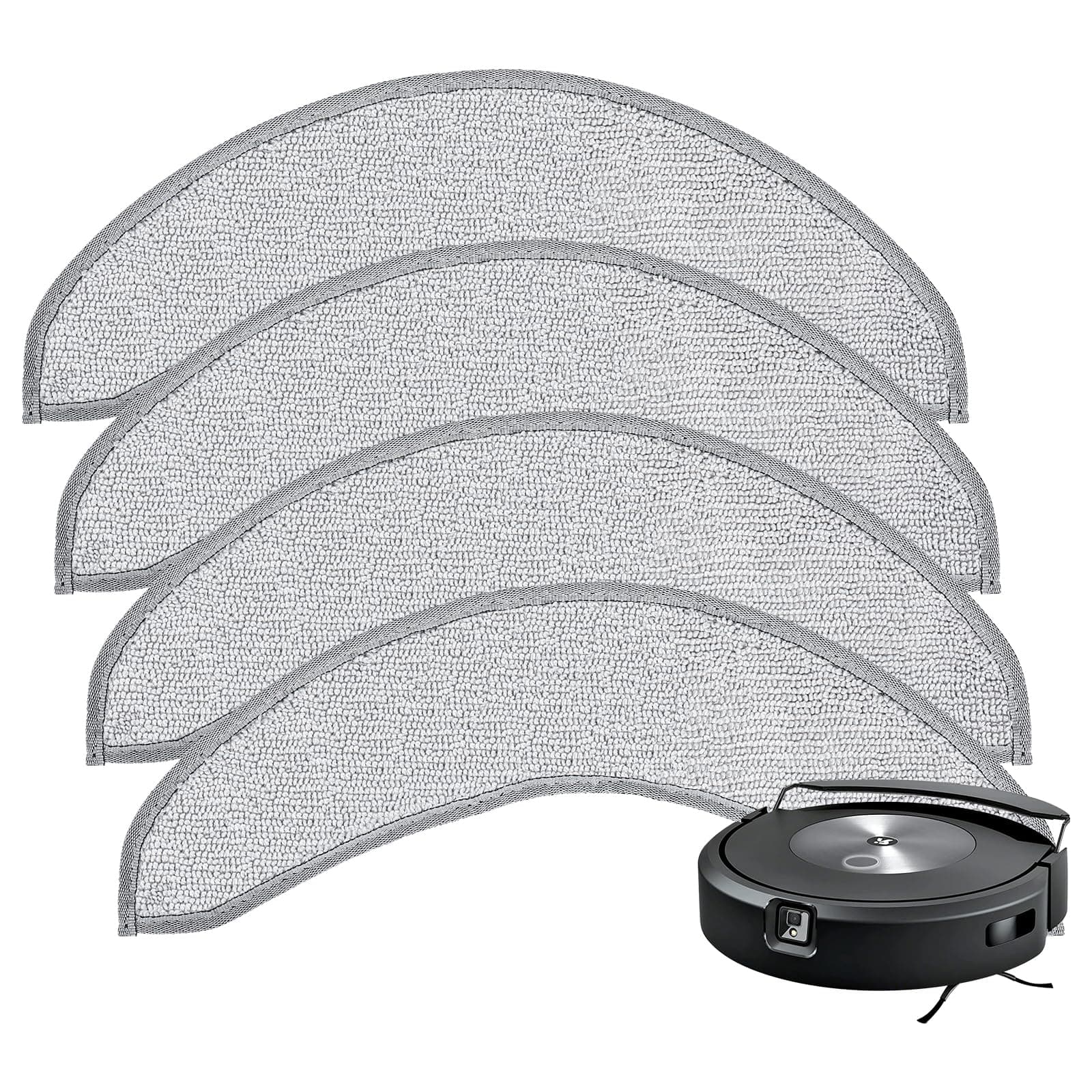 4 Pack Replacement Mop Pads for i-Robot Roomba Combo j7+/ j9+ Accessories, Microfiber Washable Mopping Pad for iRobot Roomba Combo j7+/ j9+ Robot Vacuum and Mop (Not fits for Roomba j7/ j7+/ j9+)