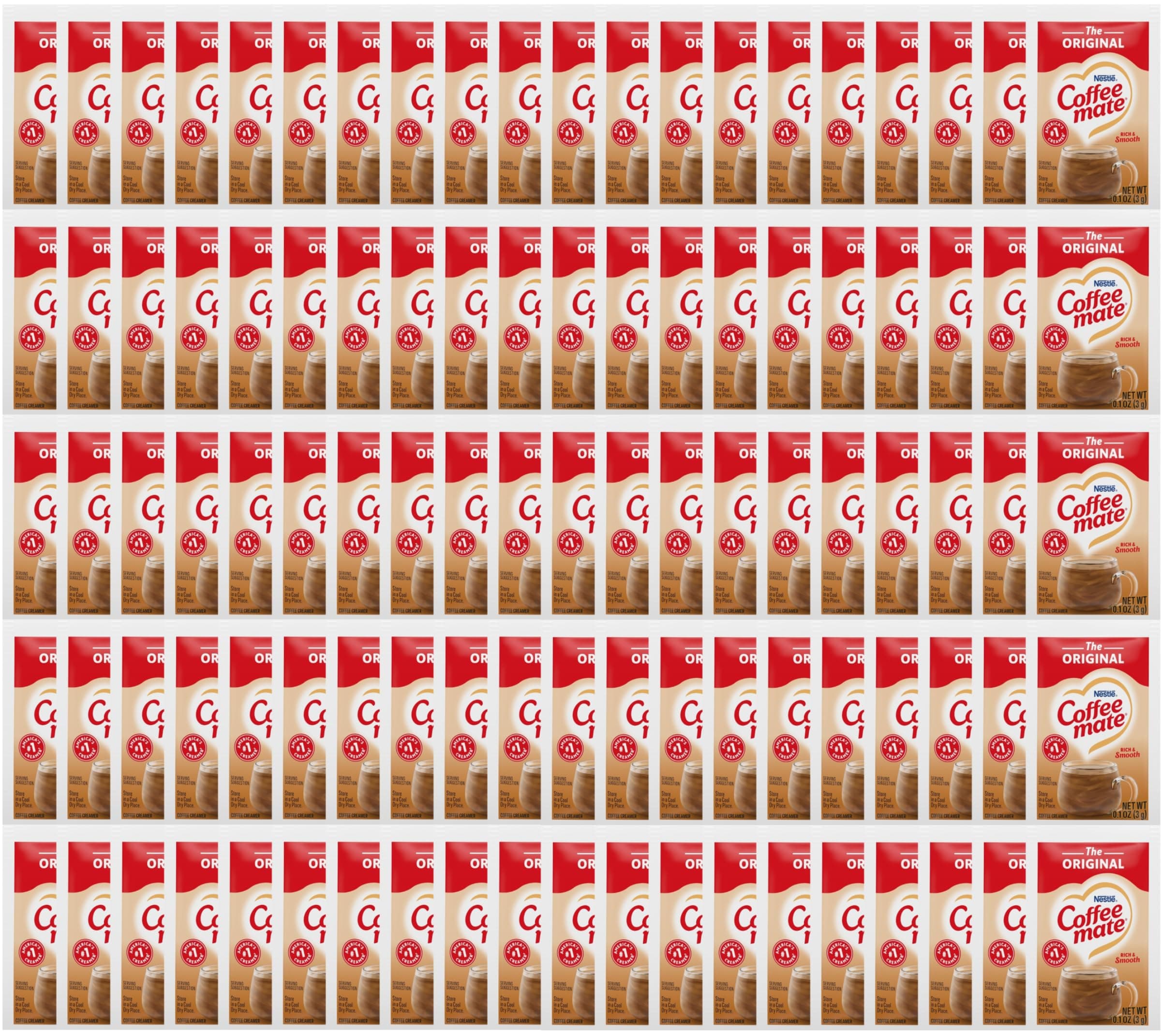 Coffee mate Original 3 Gram Single Serve Powdered Creamer Packets (Pack of 100)