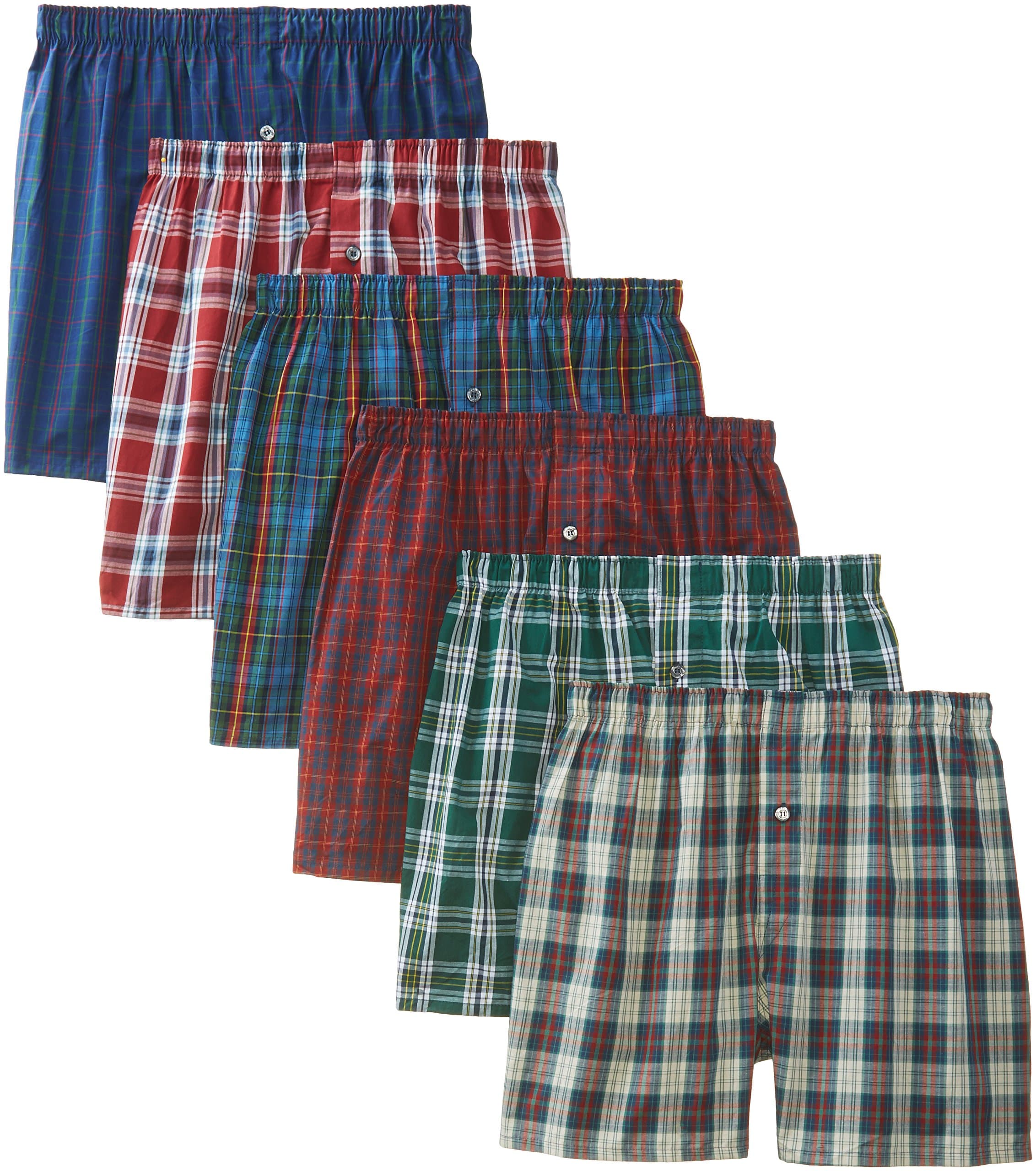 BVD Men's 6 Pack Tartan Boxer