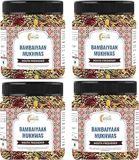 Organic Nature Homemade Bambaiya Mukhwas Mouth Freshener (Jar Pack) (1200 Grams (Pack of 4 of 300 Grams))