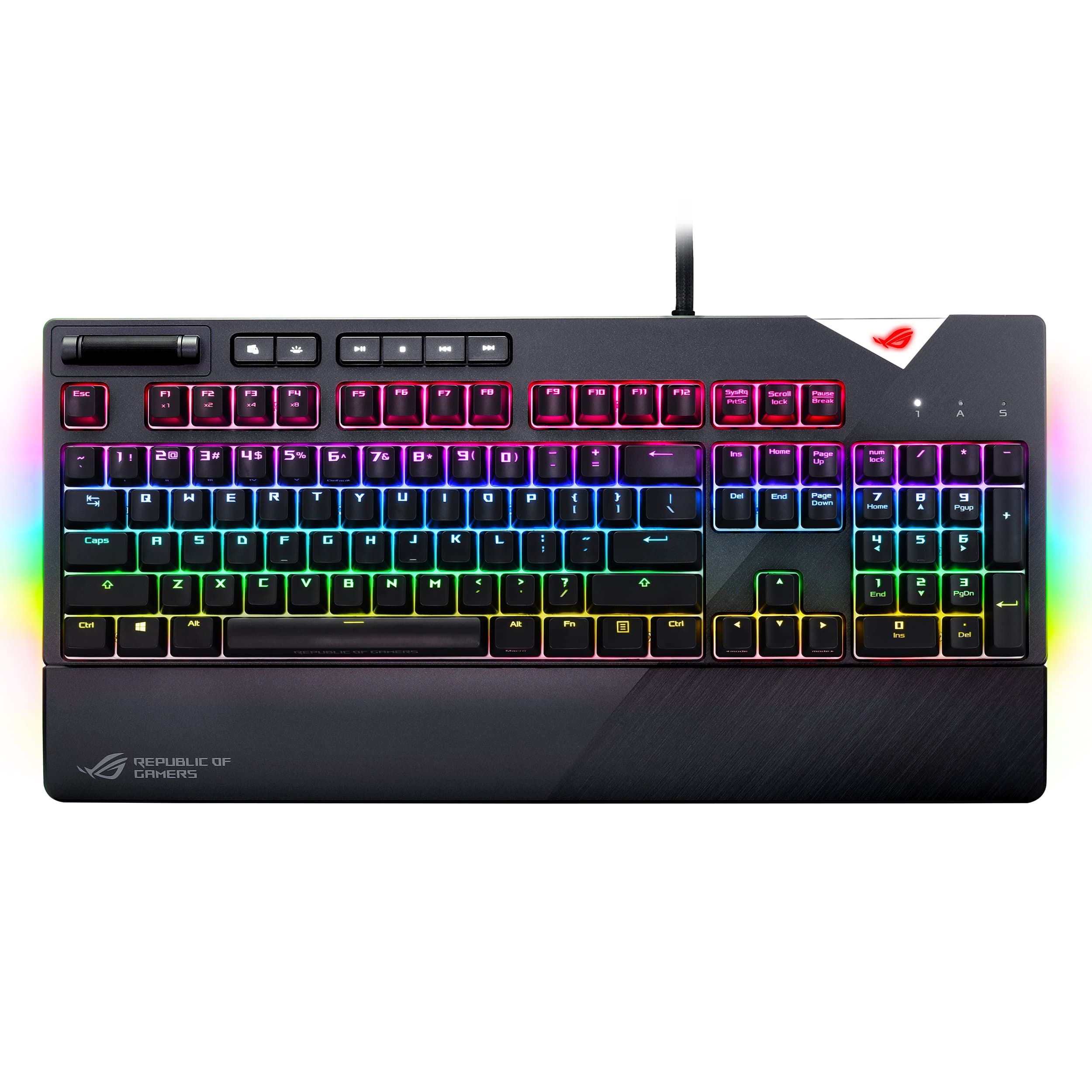 ASUS RGB Mechanical Gaming Keyboard - ROG Strix Flare (Cherry MX Red Switches) | Aura Sync RGB | Red Switches PC Gaming Keyboard