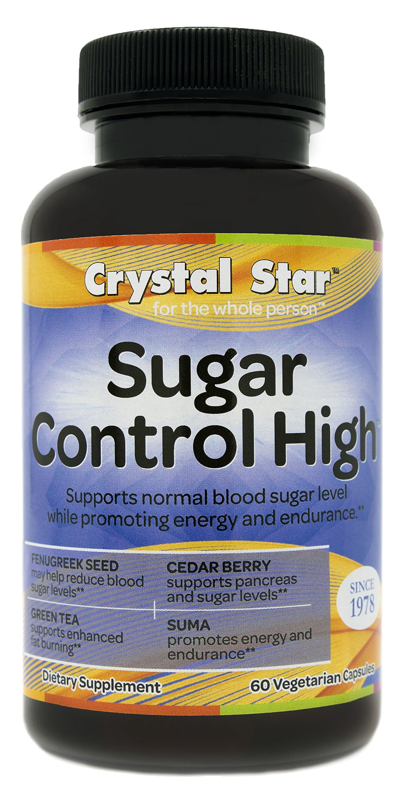 Crystal Star Sugar Control High Supplement, 60 Count