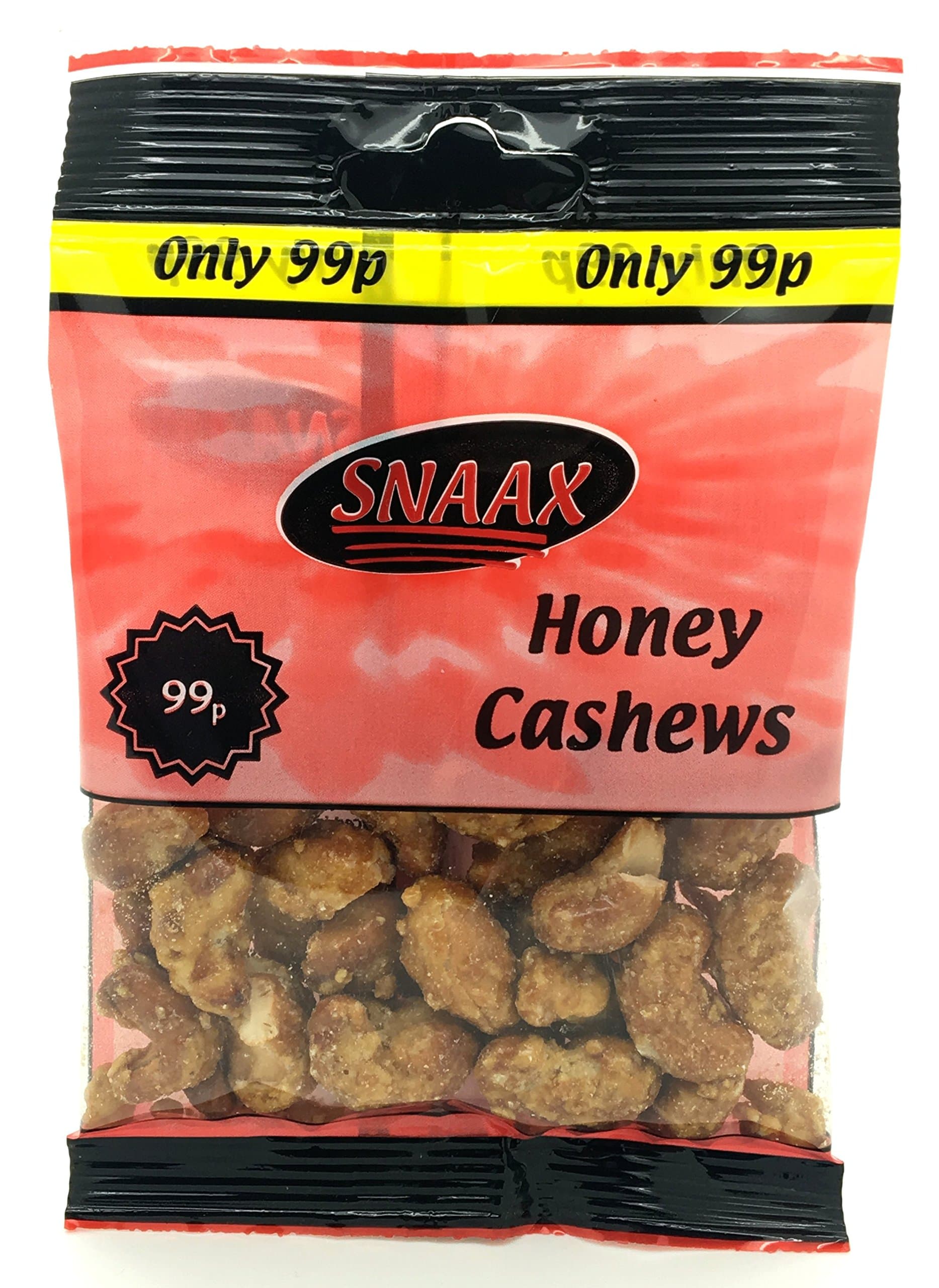 SNAAX Honey Cashews (12 Packets)