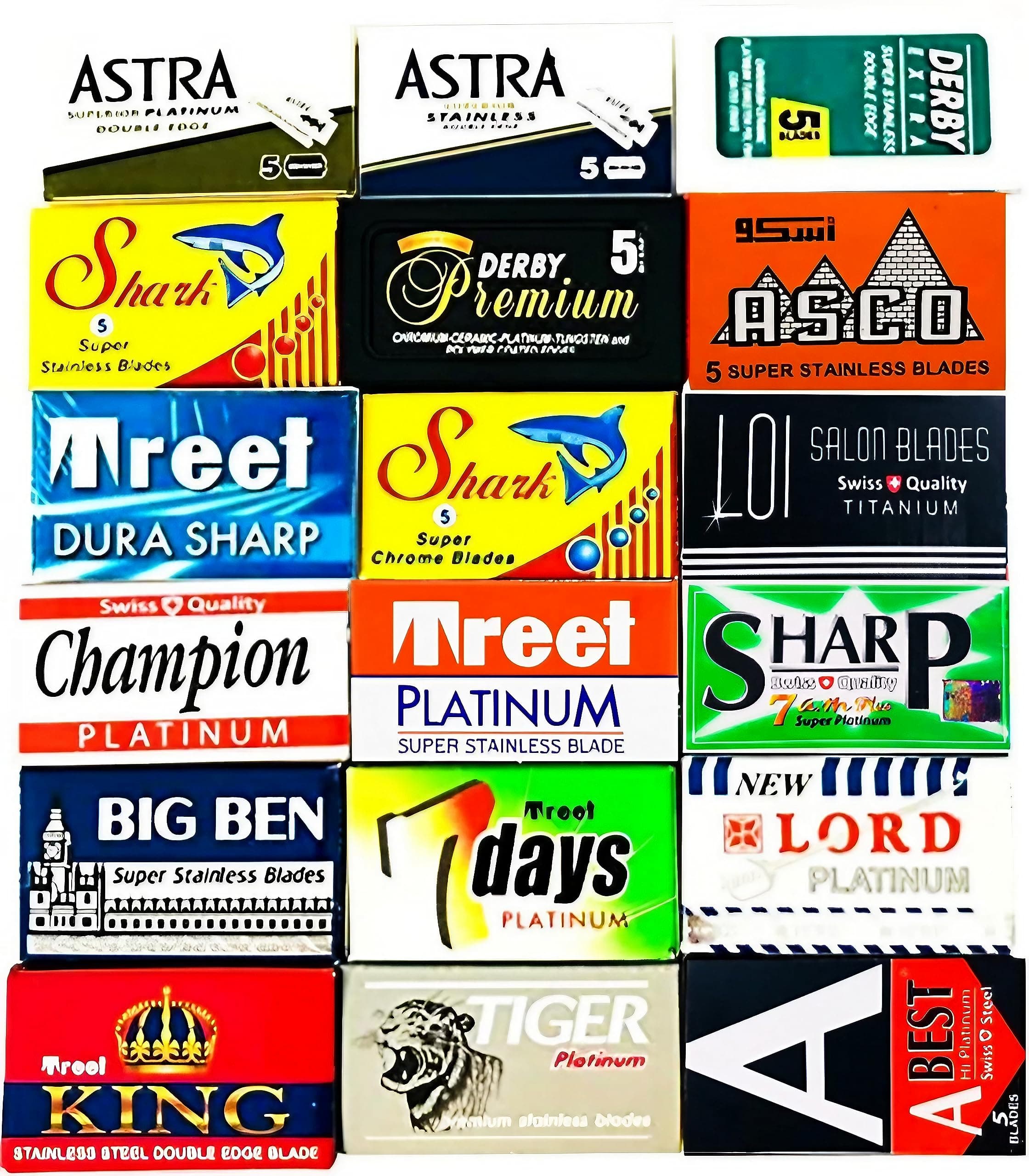 Razor Blades Club 100 Quality Double Edge Sampler (18 different brands)