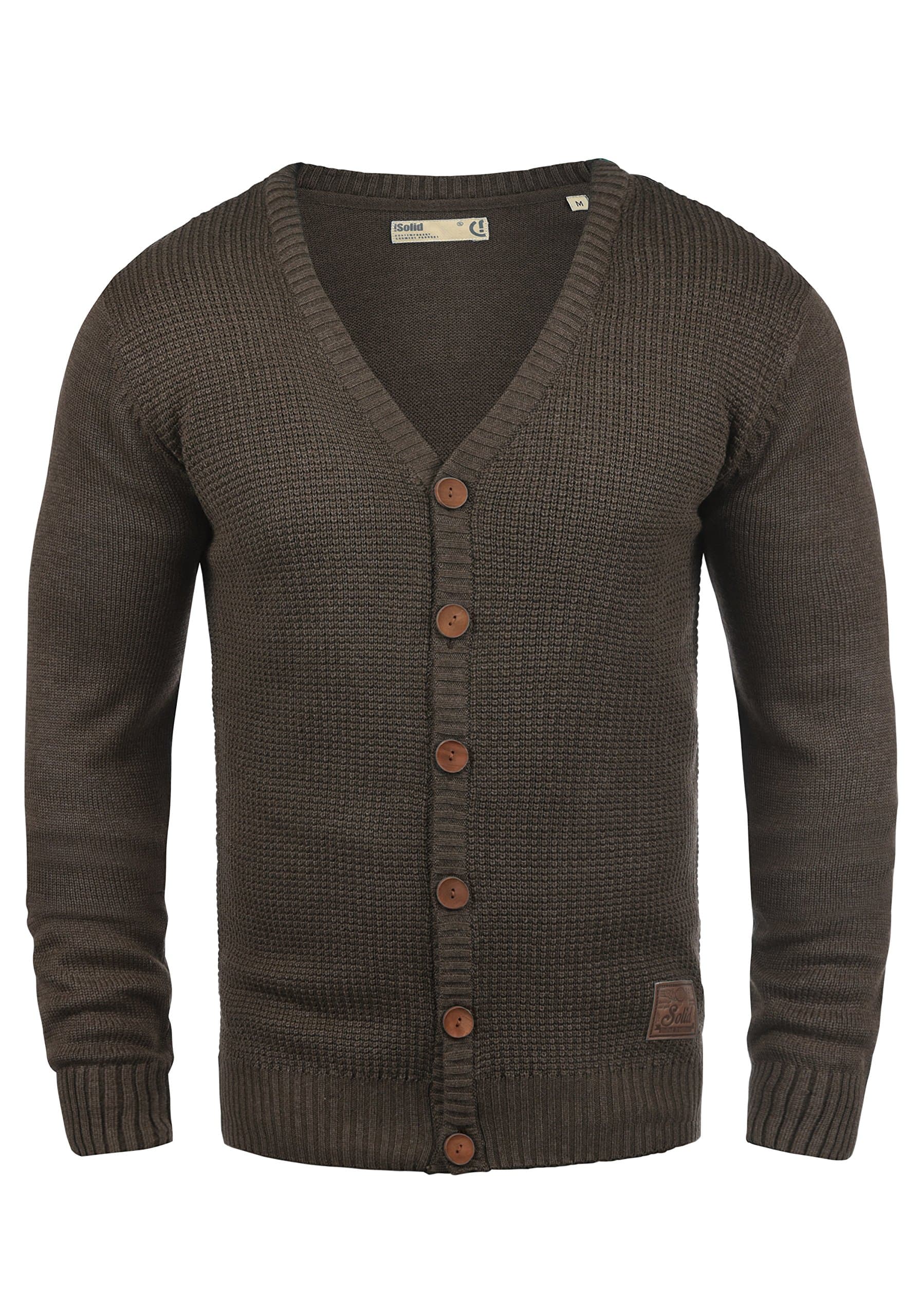 Solid Tyrell Men's Cardigan Knit Jacket with V-Neck