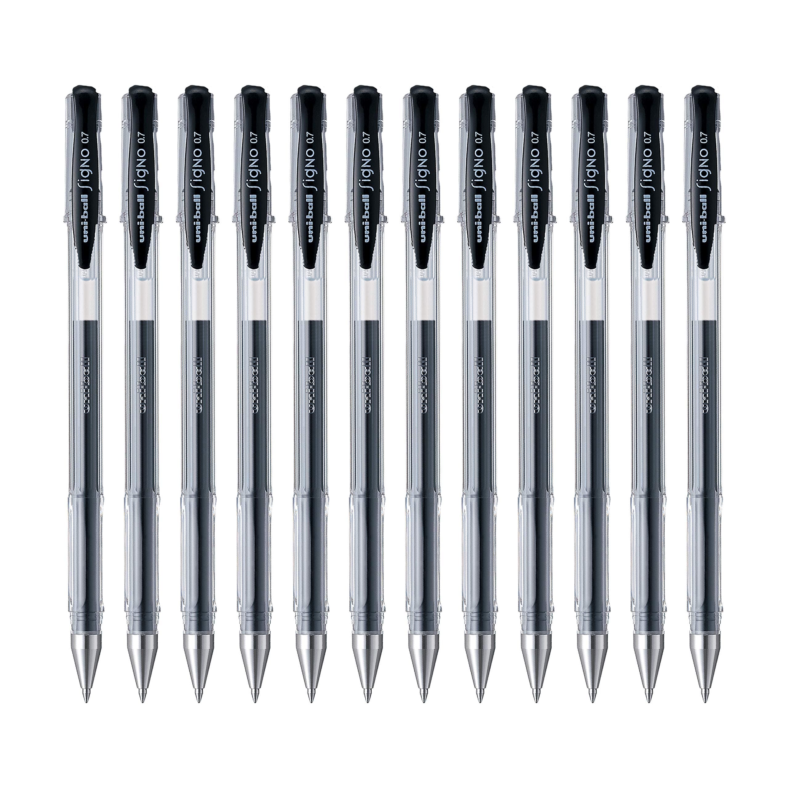uni-ball Signo UM-100 0.7 mm Gel Pens, Black Ink, Pack of 12