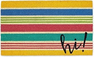 DII Natural Coir Doormat, Decorative Hello Mat, 17x29, Hi Stripes