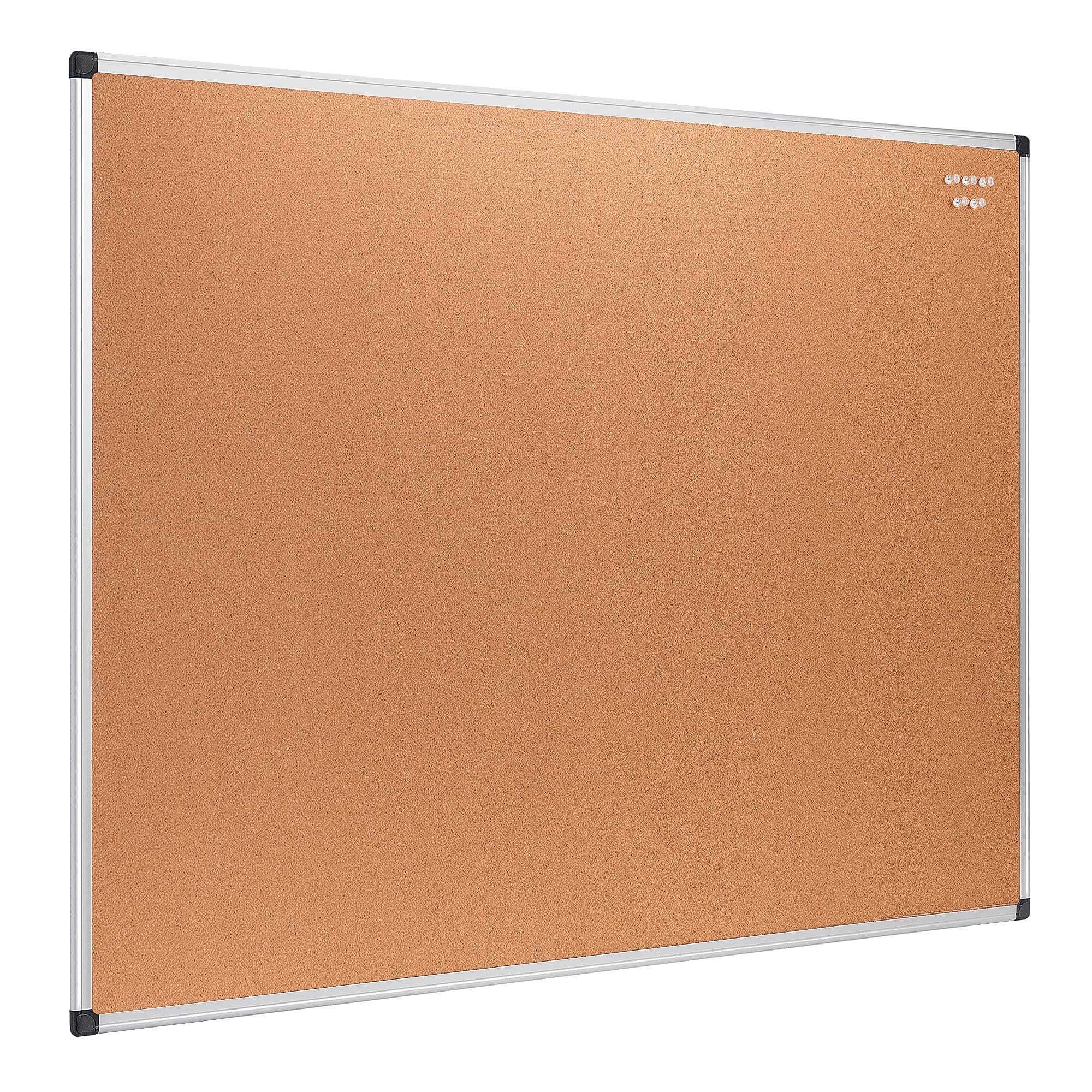 Amazon Basics Rectangular Bulletin Board, Cork Board for Wall, Vision Board for Classroom and Office, Aluminum Frame, 35" x 47", Brown