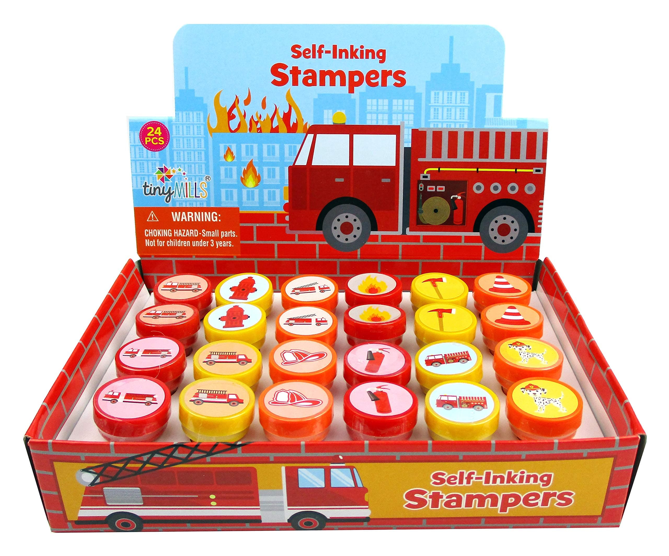 TINYMILLS24 Pcs Firetrucks Stampers for Kids
