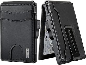 umoven Wallet for Men - with Money Clip Slim Leather Slots Credit Card Holder RFID Blocking Bifold Minimalist Wallet