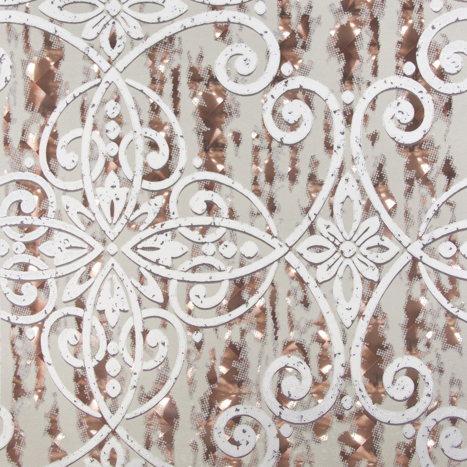 342020 Ilias Copper Optical Damask Wallpaper