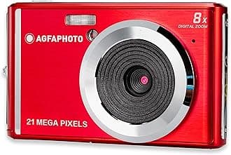 AGFA Photo - Compact Digital Camera with 21 Megapixel CMOS Sensor, 8x Digital Zoom and LCD Display Red