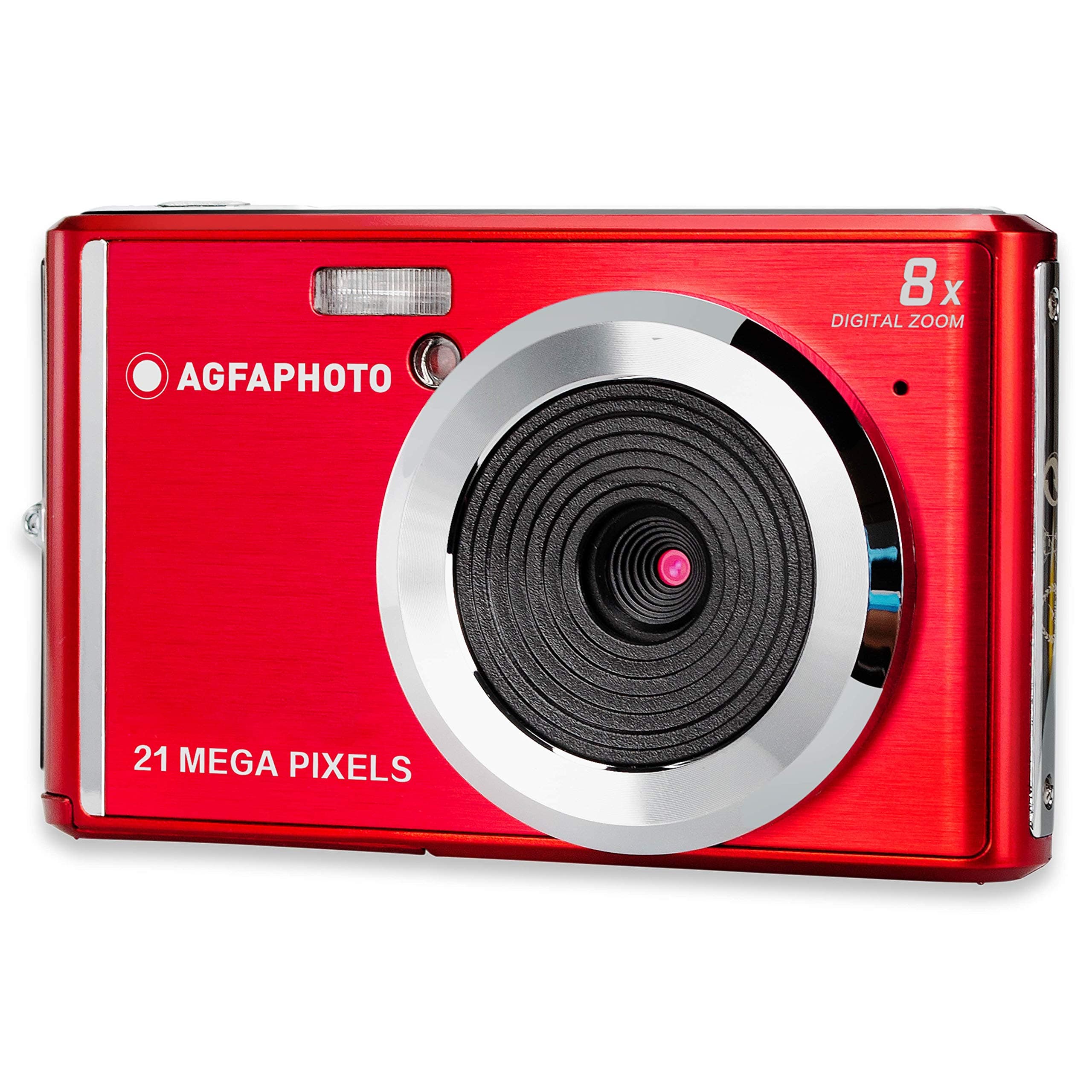 AGFA Photo - Compact Digital Camera with 21 Megapixel CMOS Sensor, 8x Digital Zoom and LCD Display Red