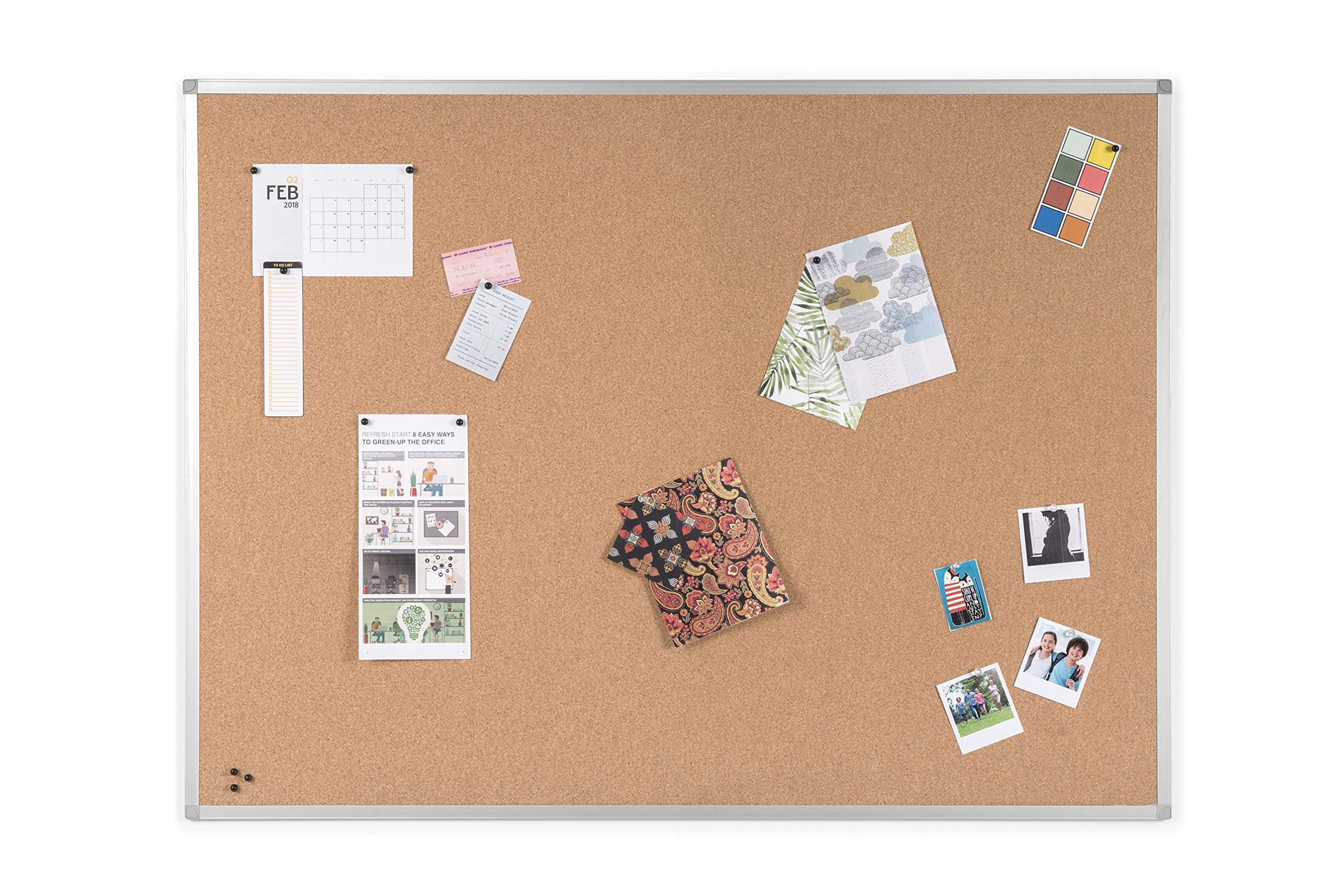 BoardsPlus Cork Notice Board - 1200 x 900 mm - Cork Surface, Aluminium Frame BPM05054040