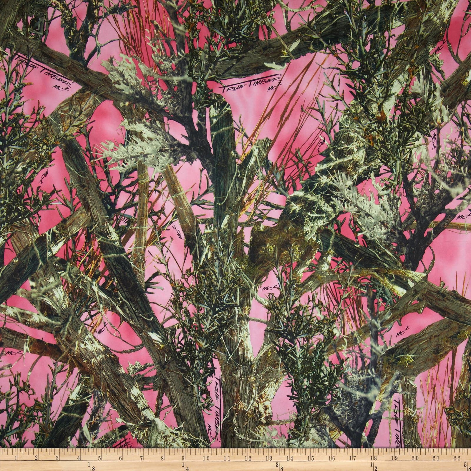 True Timber Satin Pink Fabric By The Yard