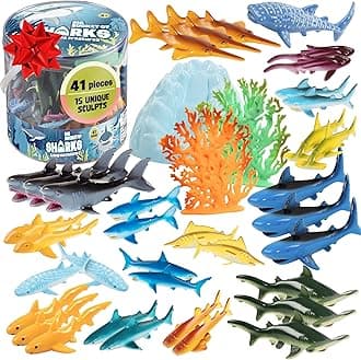 Sharks and Deep Sea Creatures Action Figure Bucket - Huge 41 Piece Set