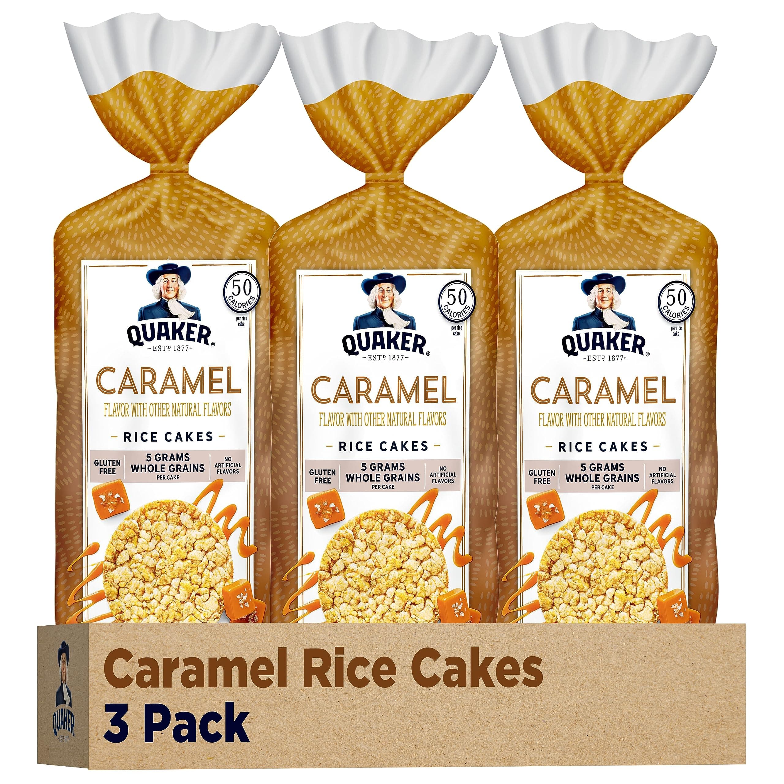 Large Rice Cakes, Caramel, Pack of 3