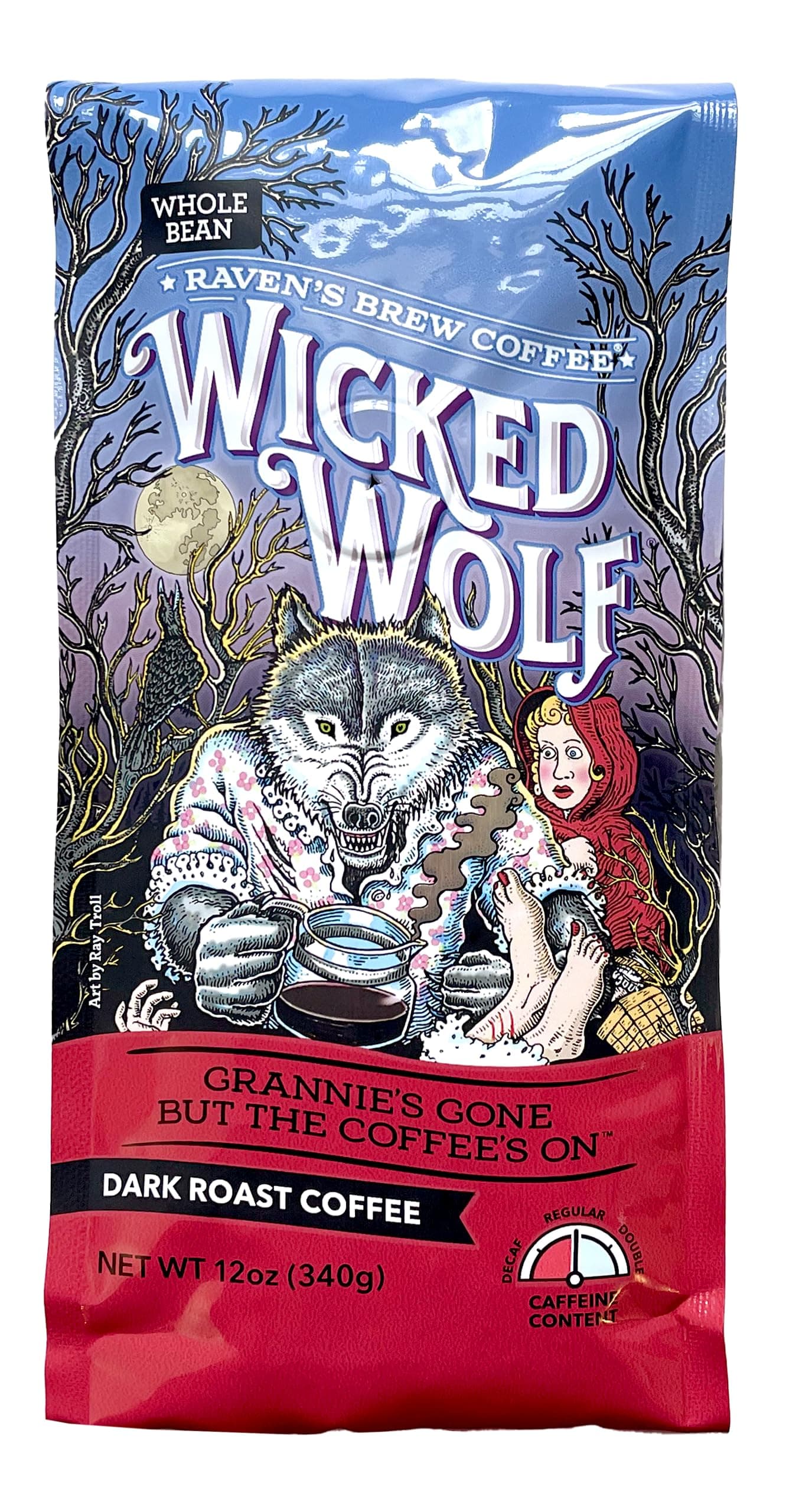 Full Bodied Coffee Dark Roast Whole Bean - Wicked Wolf 12oz