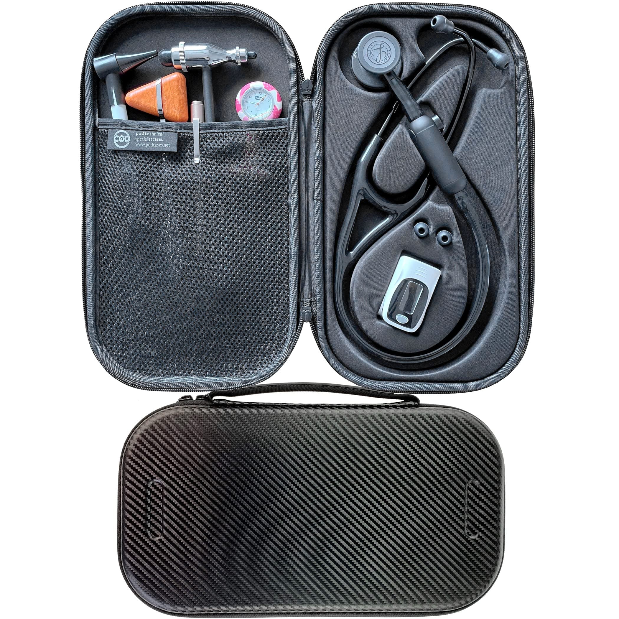 Pod Technical Cardiopod II Stethoscope Case for All Littmann Stethoscopes - Carbon