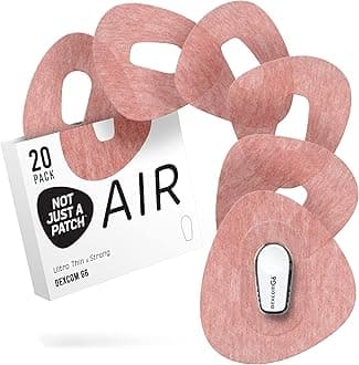 Not Just A Patch Air (20 Pack) - CGM Dexcom G6 Adhesive Patches with Hole -Thin, Strong and Light, 14 Day Adhesion, Durable Dexcom Patches G6 Sensor Protectors in Brown