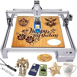 S6 Pro Laser Engraver, 5500mW Output Laser Cutter for Beginners, Laser Class 4, Logo Marking Machine, DIY Laser Engraving Machine for Wood, Black Acrylic, Leather, Coated Ceramic...