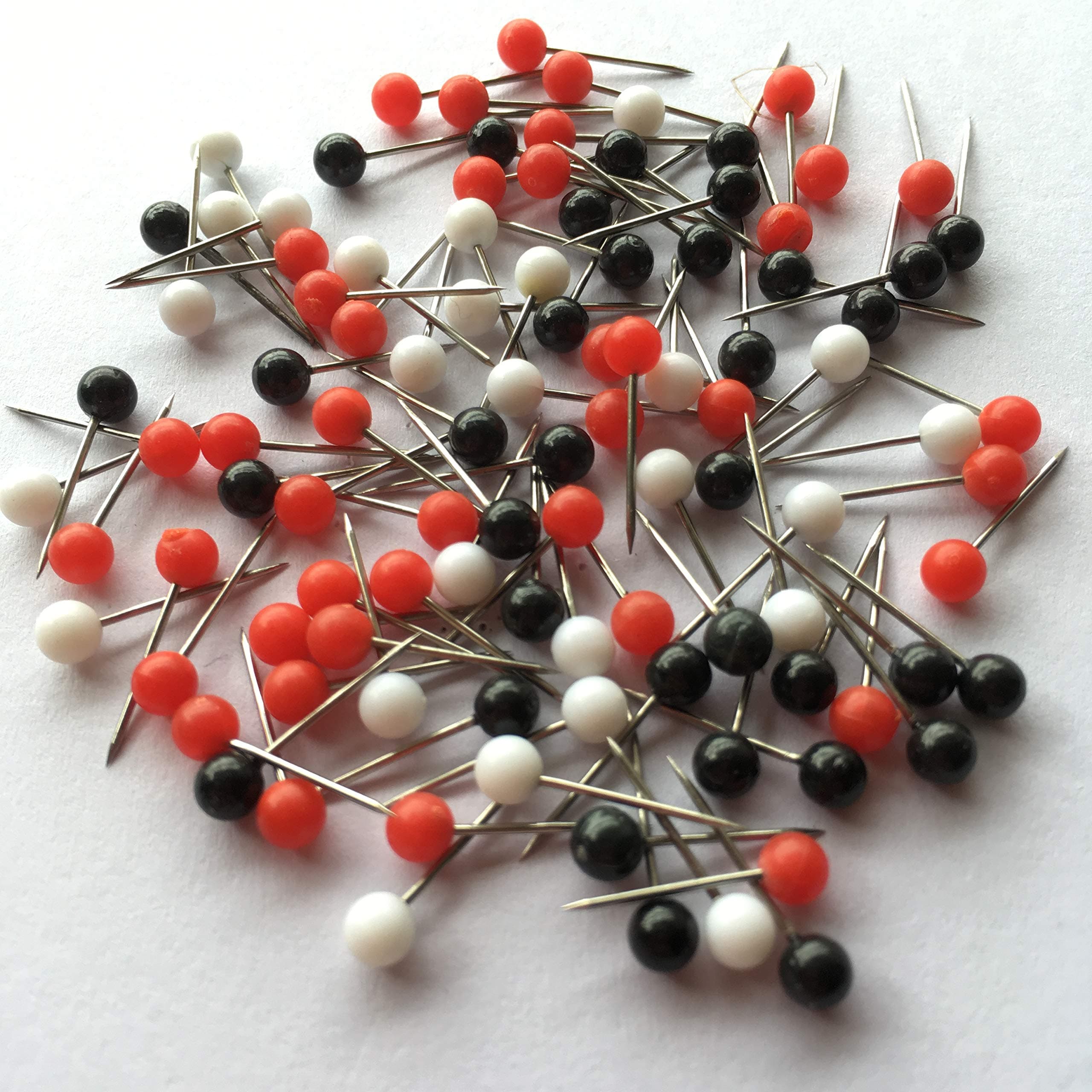 300PCS 1/8 Inch Red,Black.White Map Tacks Pushpins Map Tacks,