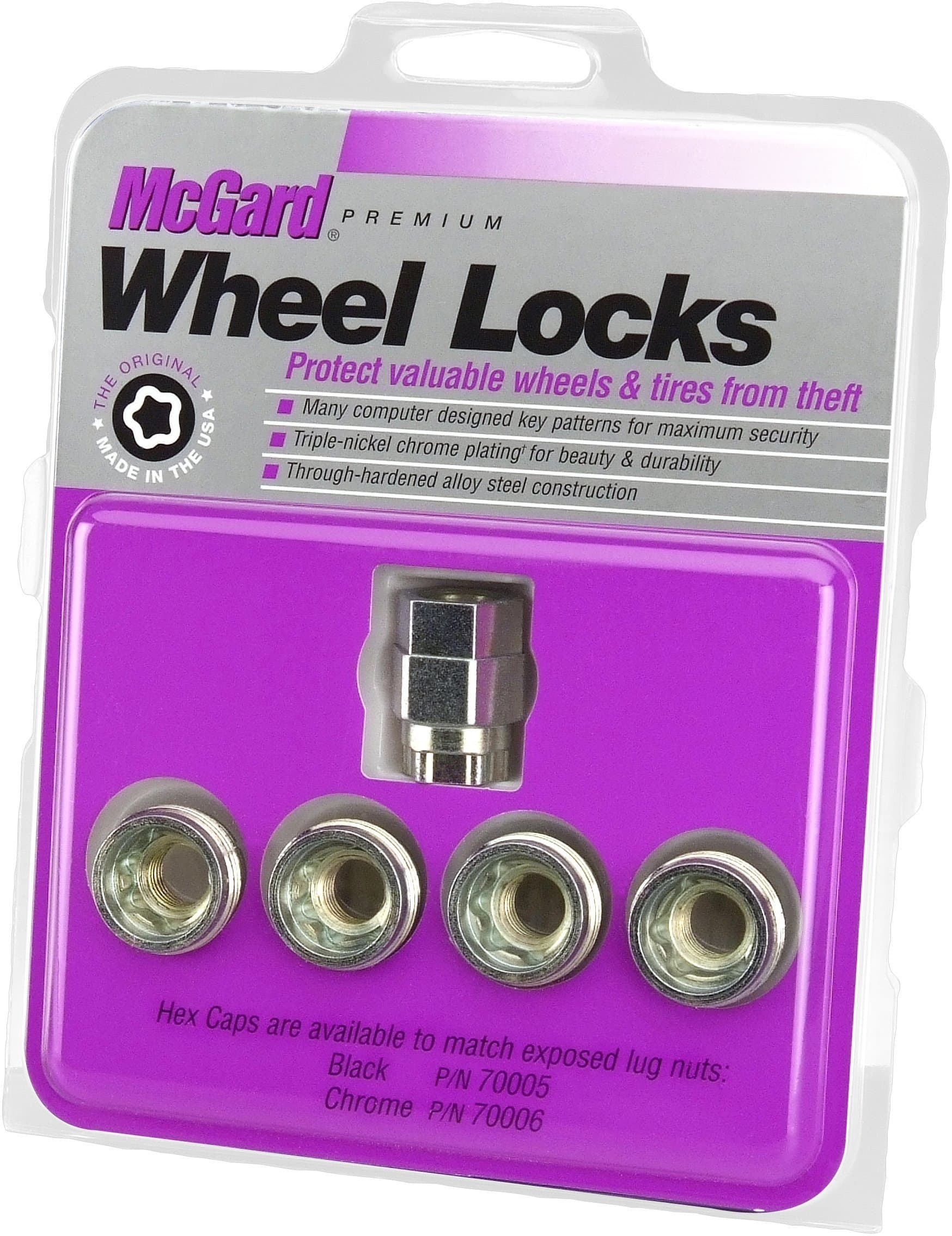 McGard 24012 Cone Seat - Under Hub Cap Wheel Locks (M12 x 1.5 Thread Size) - Set of 4, Silver